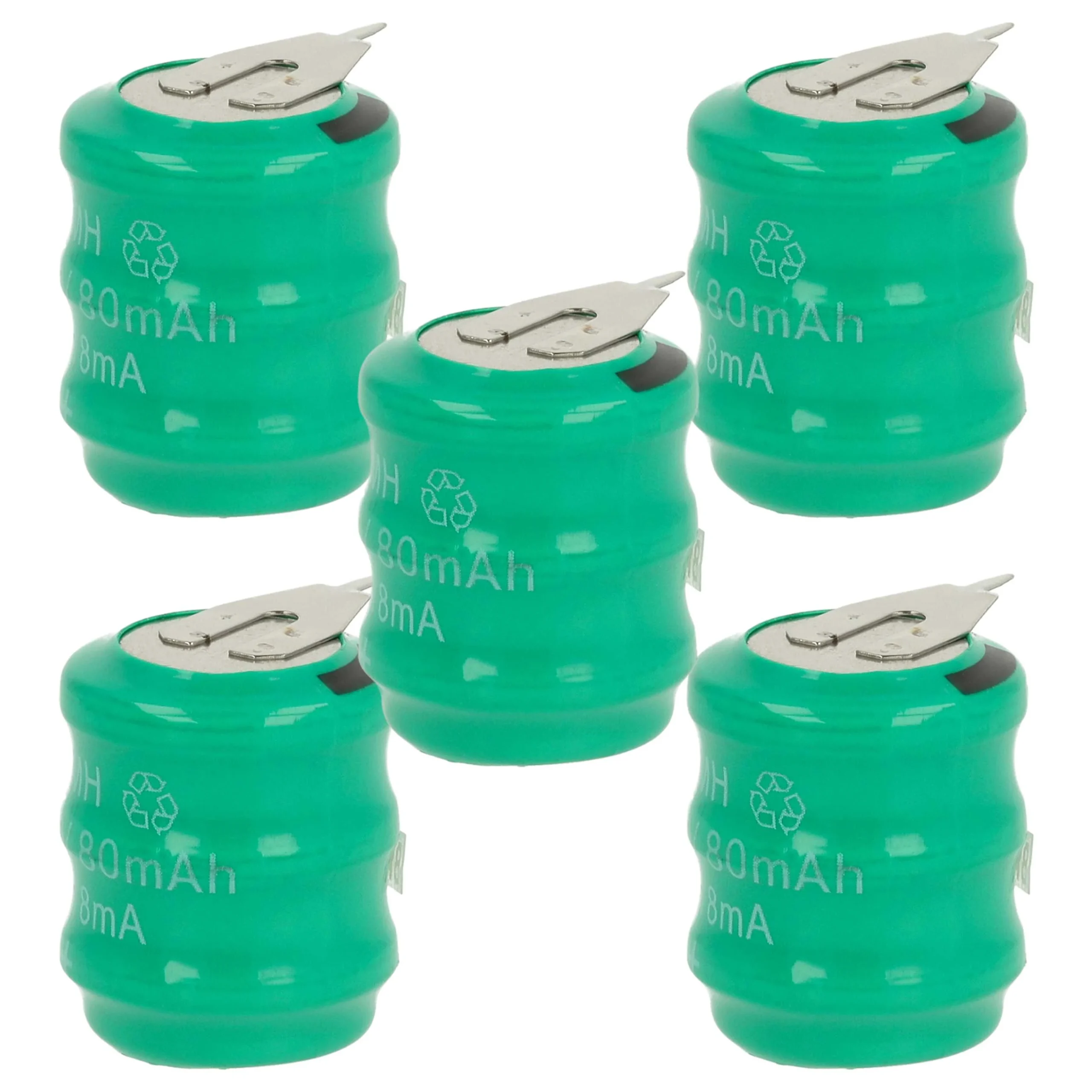 5x Piles bouton de type 3/V80H pour le modélisme et autres - 80mAh 3,6V NiMH