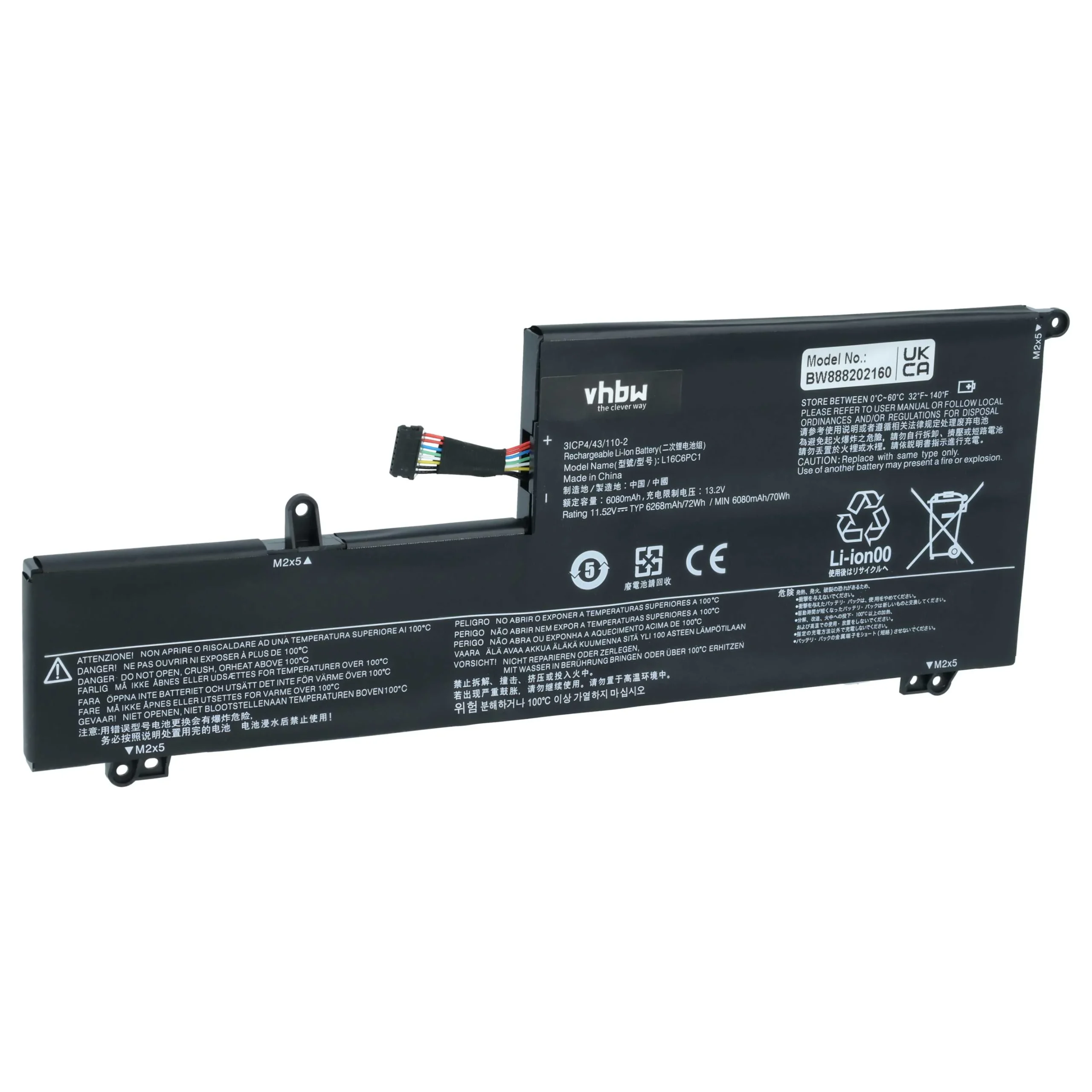 Batterie remplace Lenovo 5B10M53743, 5B10M53744 pour ordinateur portable Lenovo- 6150mAh 11,56V Li-polymère