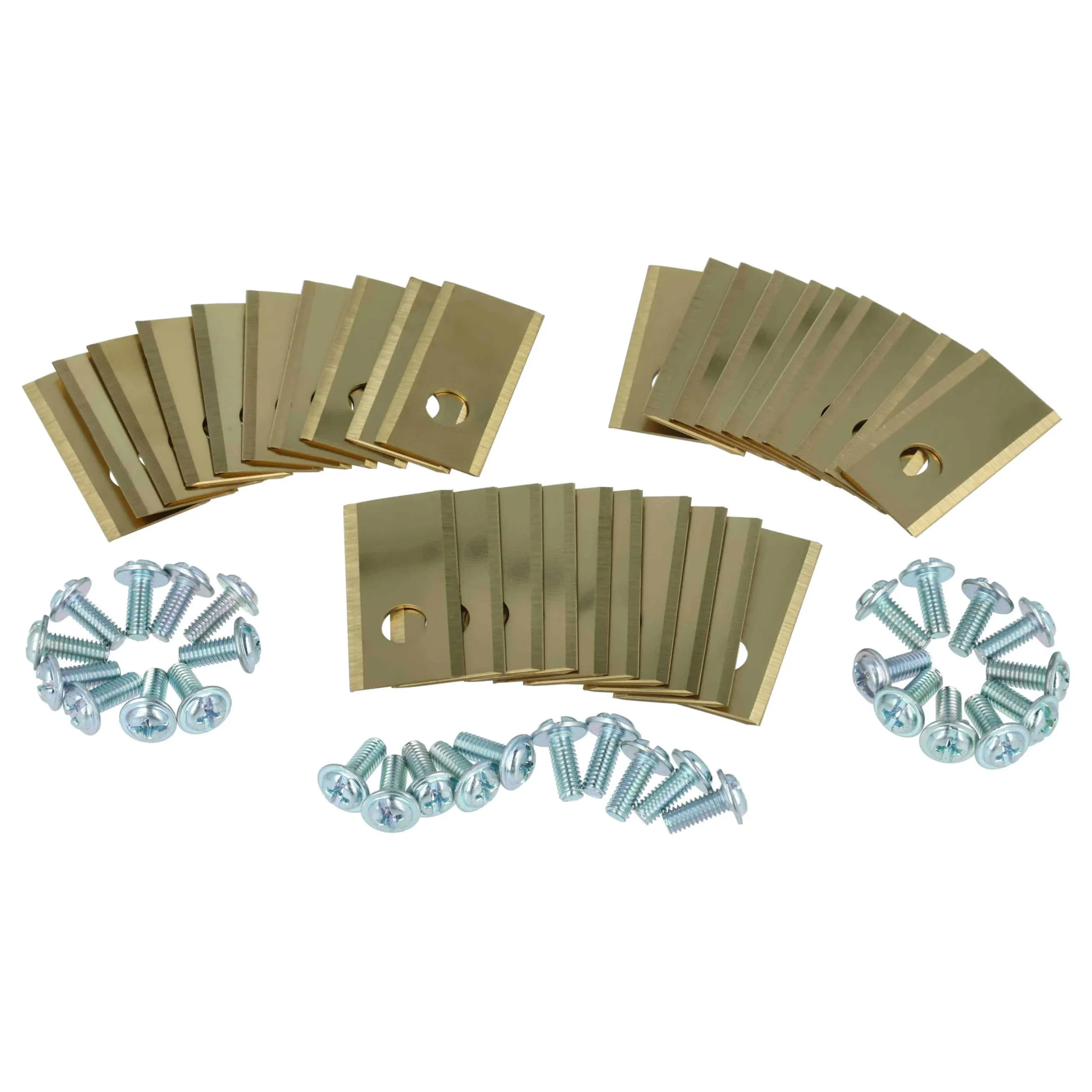 30x Lames pour tondeuse Philips, Scheppach, Worx, Landxcape – Couteaux apatite de titane, Silber Gold - Accessoires pour outils