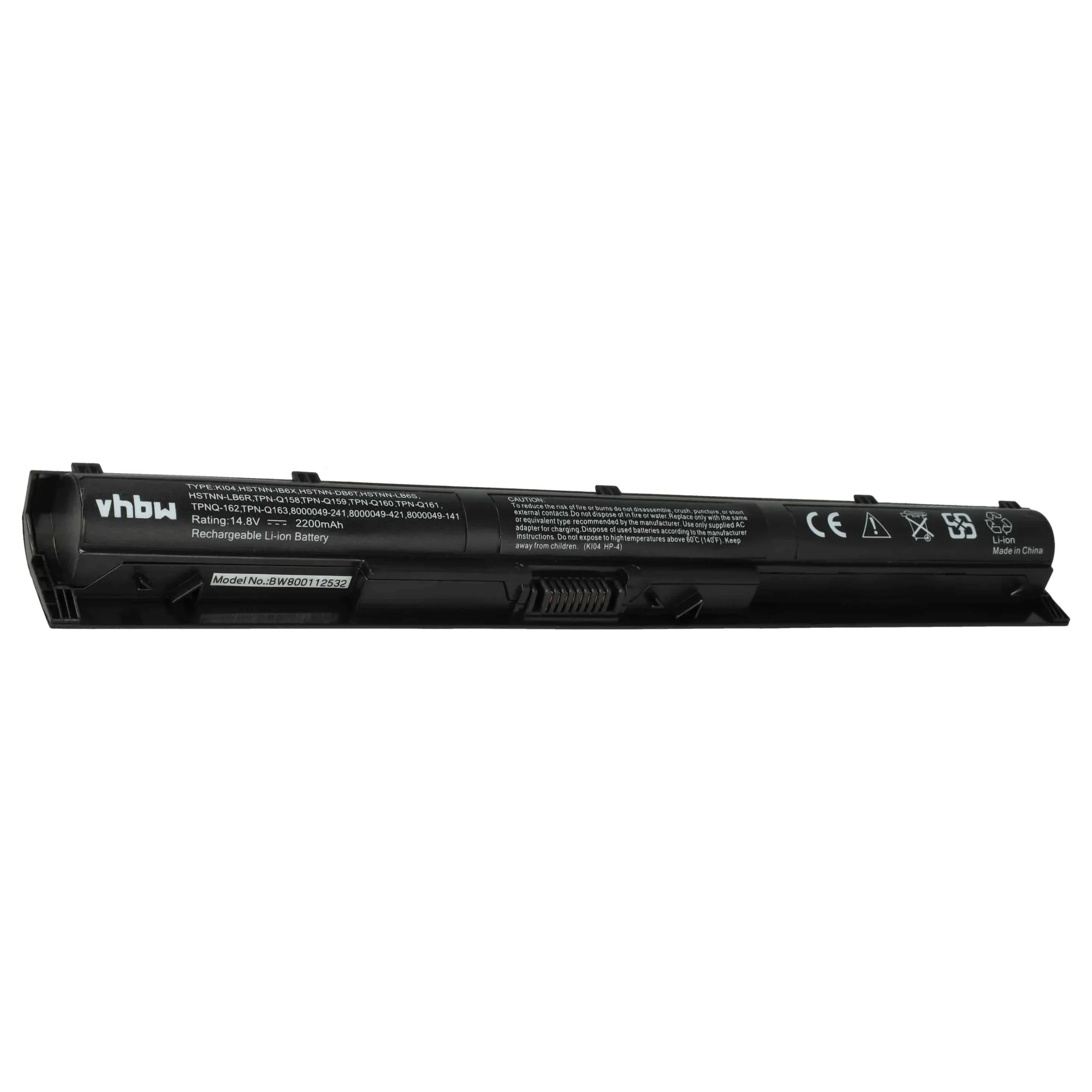 Batterie remplace HP 800049-001, 800049-241 pour ordinateur portable HP- 2200mAh 14,8V Li-ion, noir