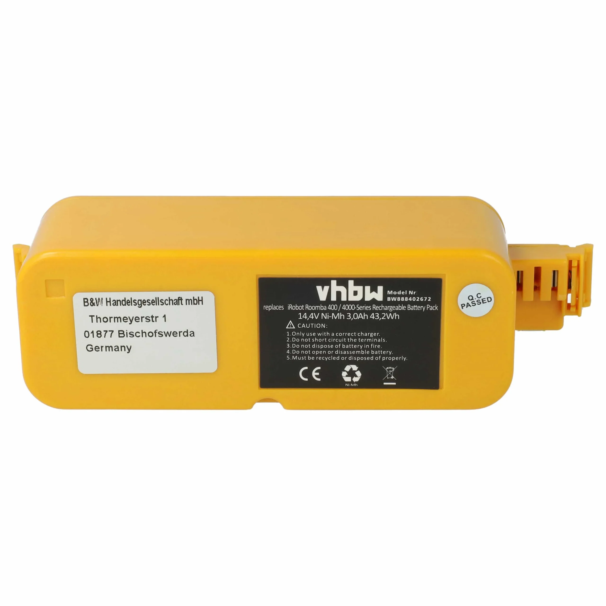 Batterie remplace APS 4905, NC-3493-919, 11700, 17373 pour robot aspirateur iRobot - 3000mAh 14,4V NiMH