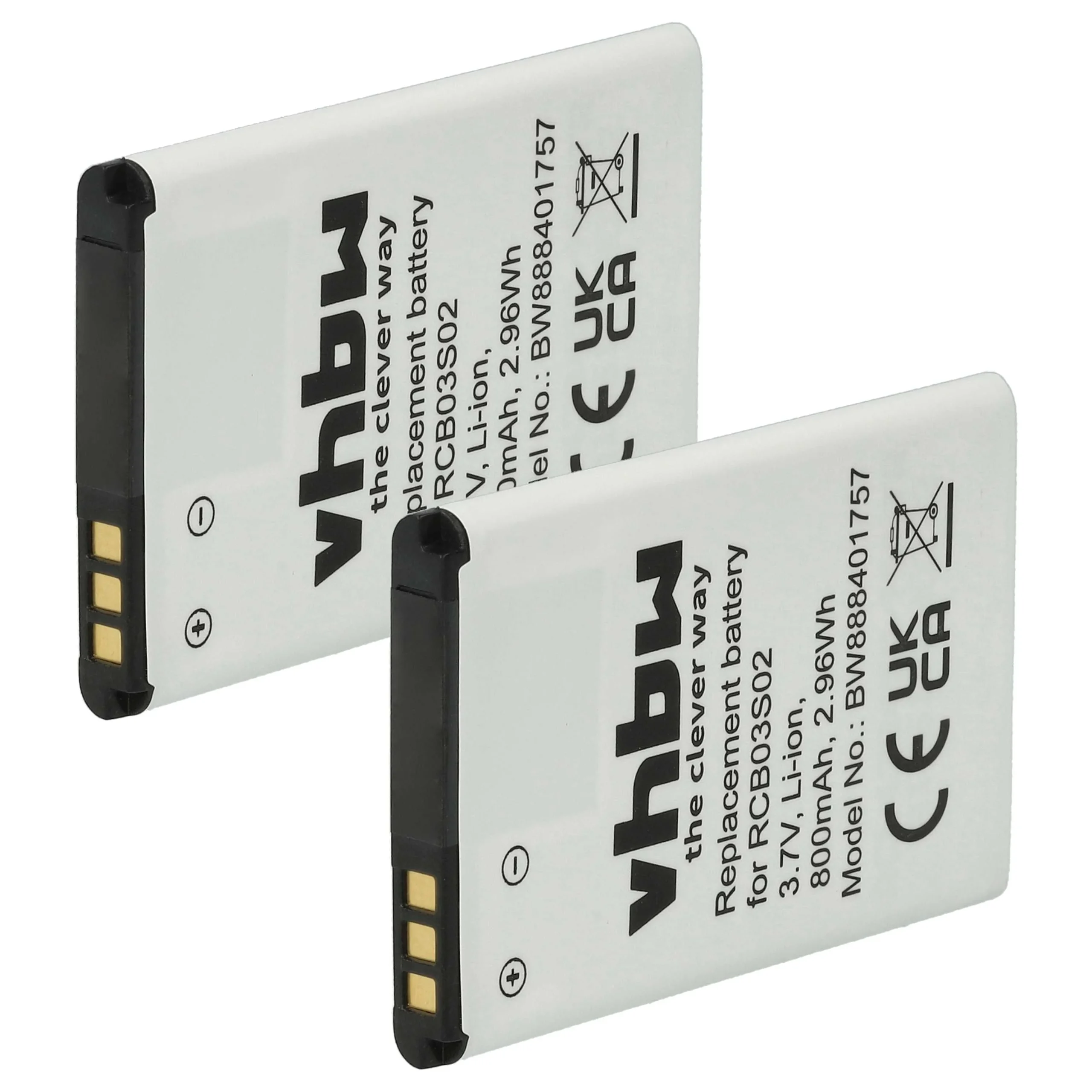 Batterie (2 pcs.) remplace Swisstone RCB03S02 téléphone portable senior Swisstone - 800mAh 3,7V Li-ion