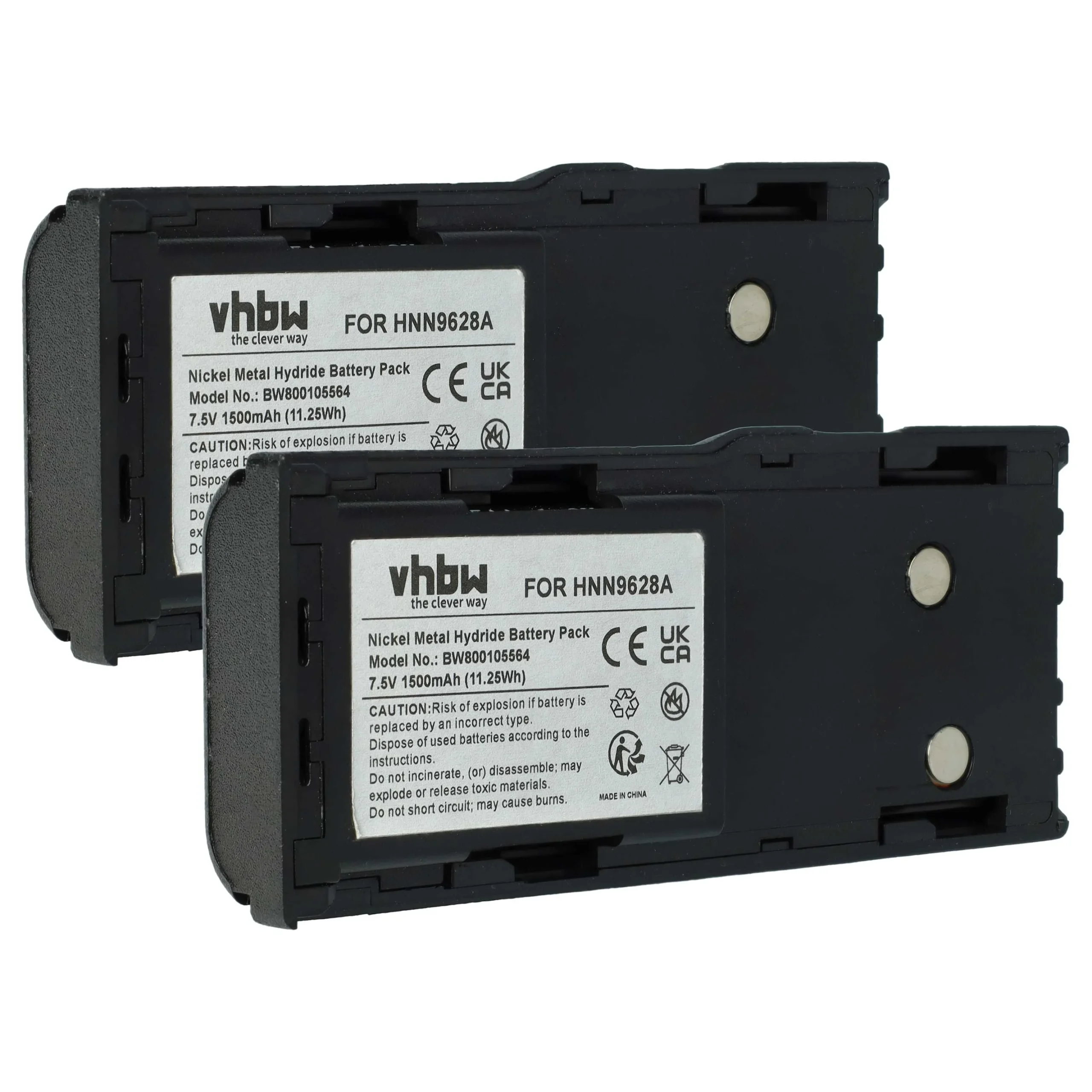 2x Batteries remplace Motorola HNN8133C, HNN8308A pour radio talkie-walkie Motorola- 1500mAh 7,5V NiMH