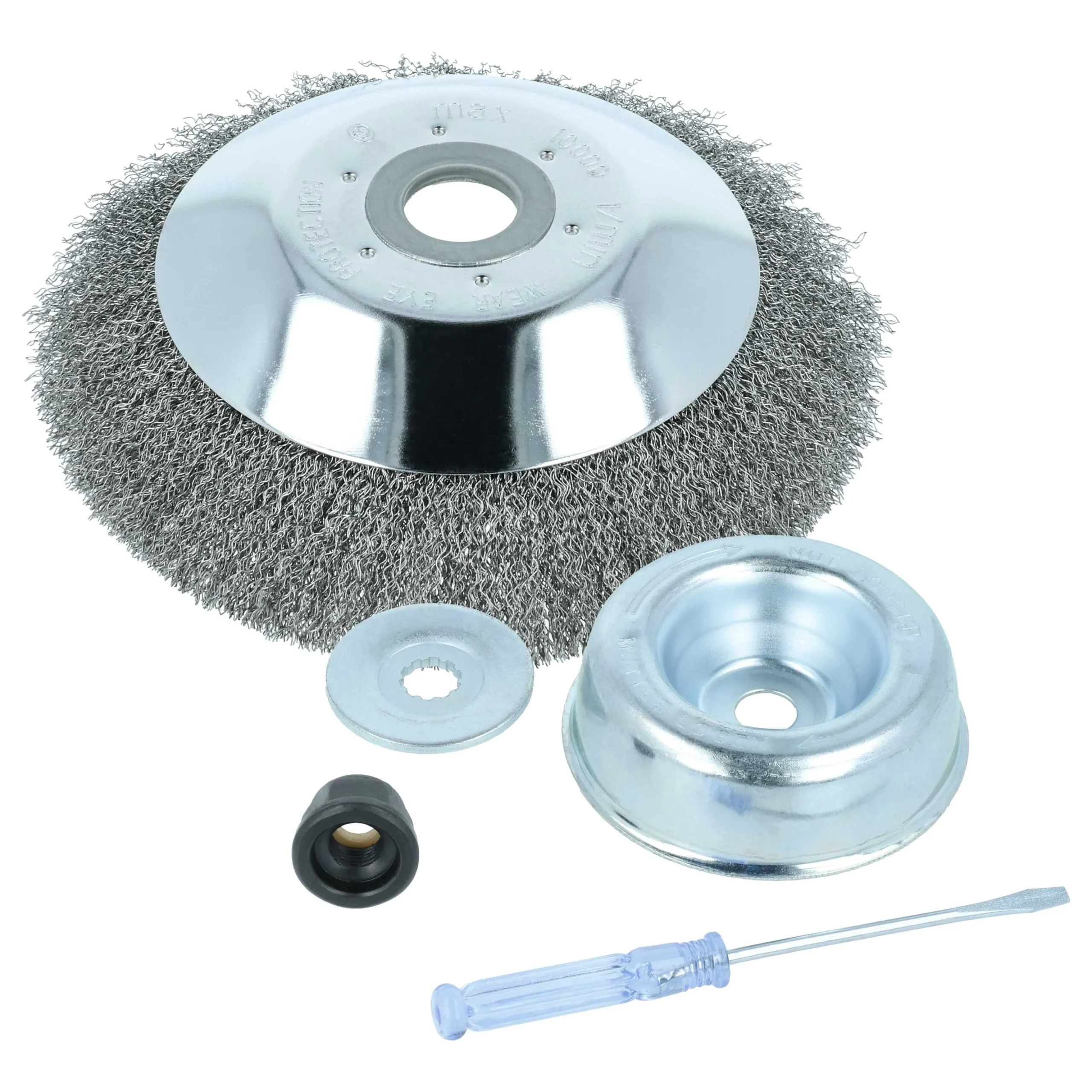Brosse à désherber douce pour outil, débroussailleuse Dolmar, Honda, Kawasaki, Makita - Ø 20 cm - avec kit d'a