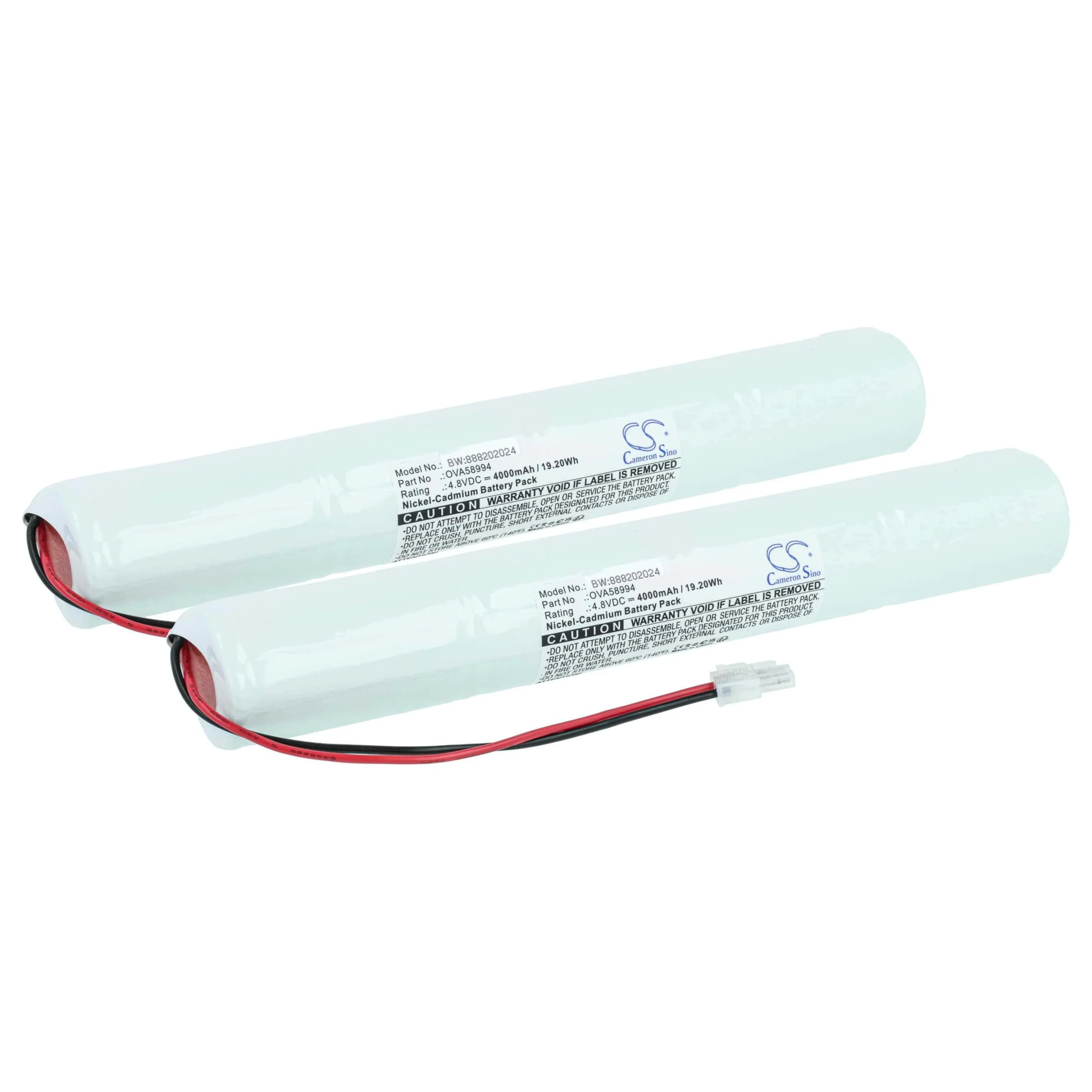 2x Batteries remplace Schneider OVA58994 pour éclairage de secours Schneider - 4000mAh 4,8V NiCd