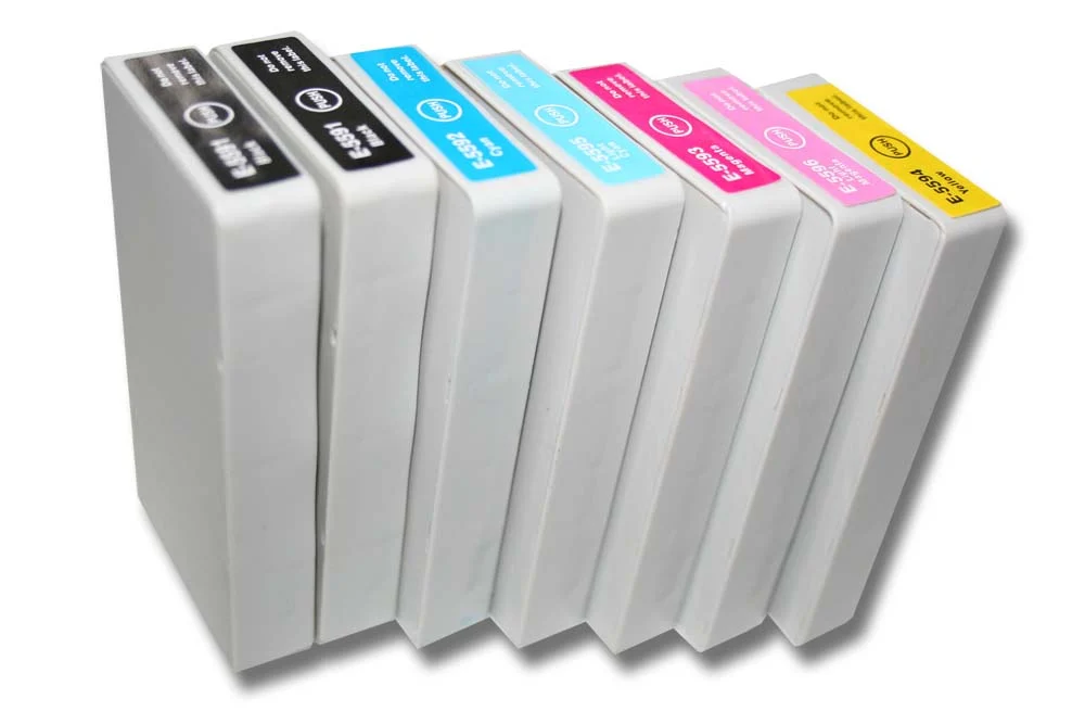 7x Cartouches remplace Epson T5591, T5592, T5593 pour imprimante - Accessoires pour imprimante