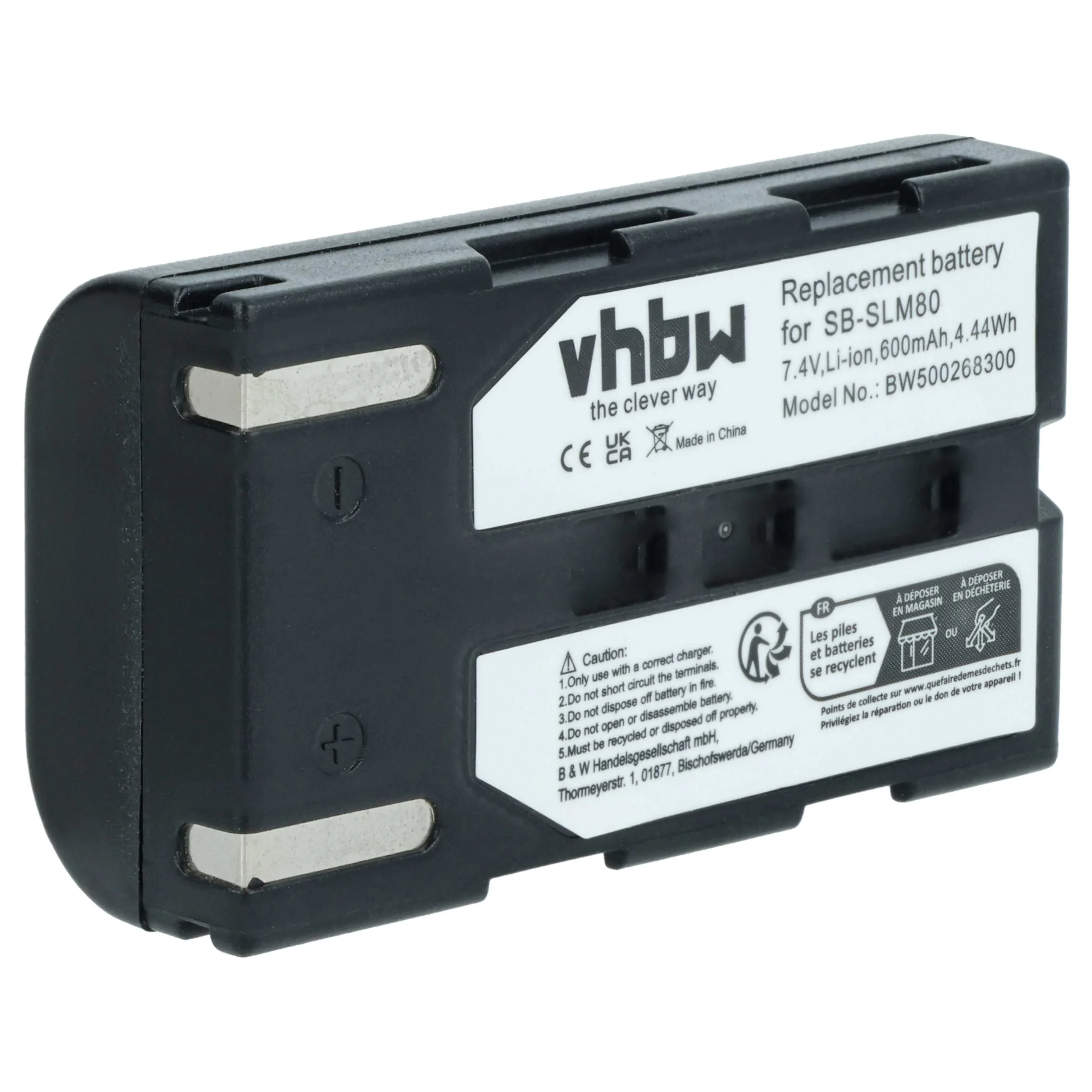 Batterie remplace Samsung SB-LSM160, SB-LSM320, SB-LSM80 pour caméscope Samsung- 600mAh 7,2V Li-ion