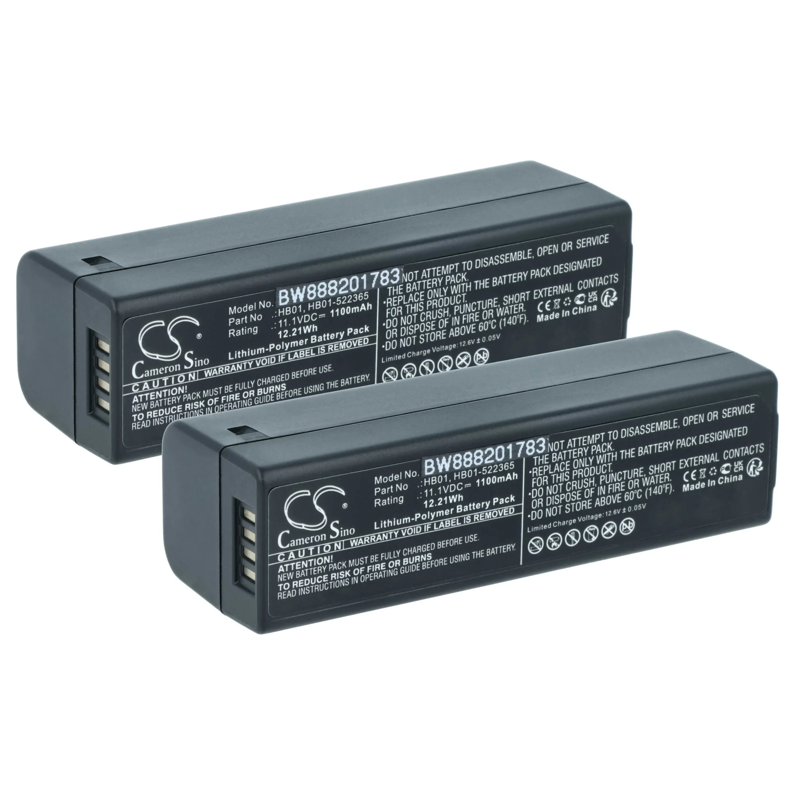 2x Batteries remplace DJI HB01, HB01-522365 pour appareil photo DJI- 1100mAh 11,1V Li-polymère