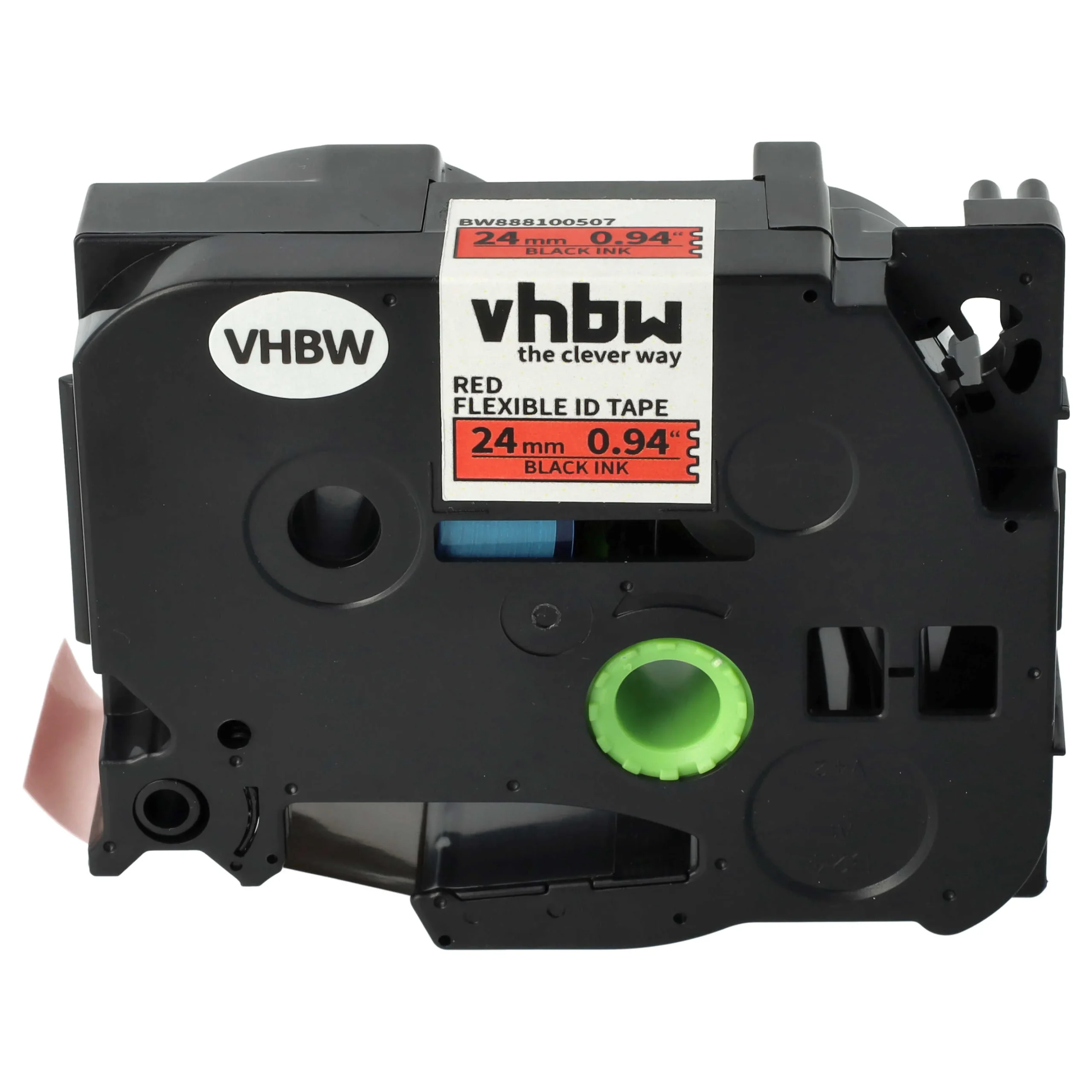 Cassette à ruban remplace Brother TZeFX451, TZE-FX451 - 24mm lettrage Noir ruban Rouge, plastique, souple
