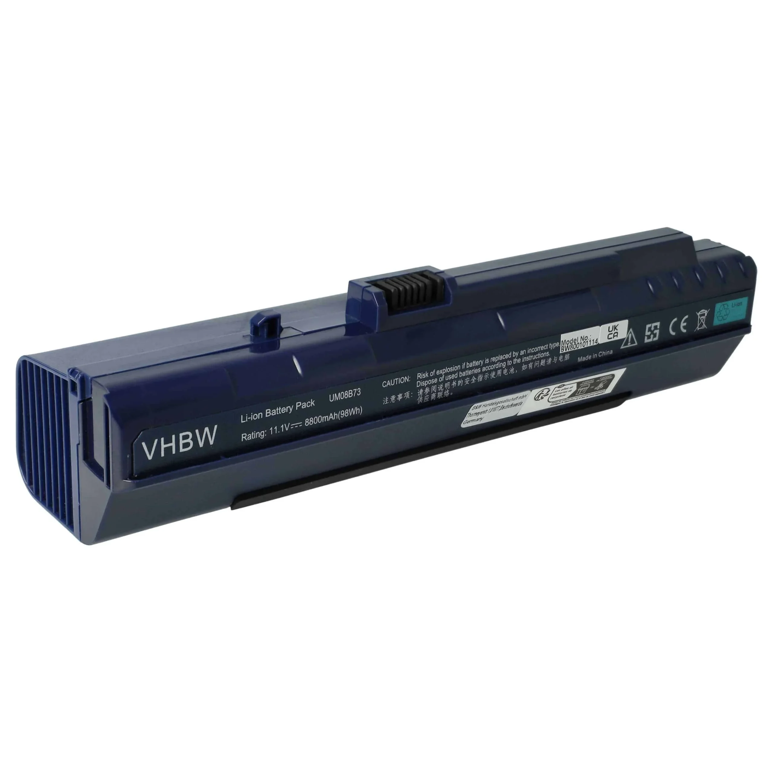 Batterie remplace Acer BT.00605.035, 34T2780F pour ordinateur portable Acer- 8800mAh 11,1V Li-ion, bleu foncé