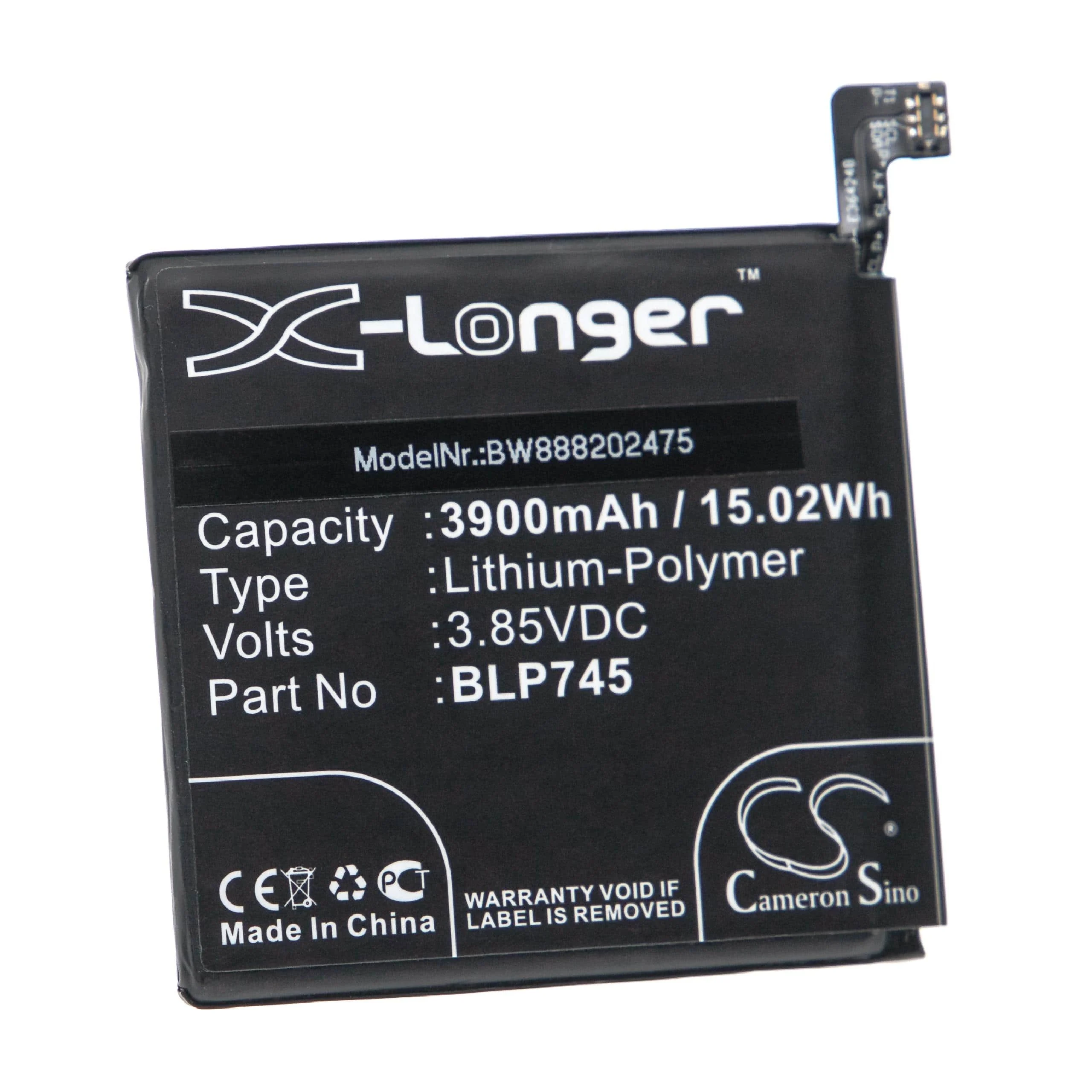 Batterie remplace OnePlus BLP745 téléphone portable OnePlus - 3900mAh 3,85V Li-polymère