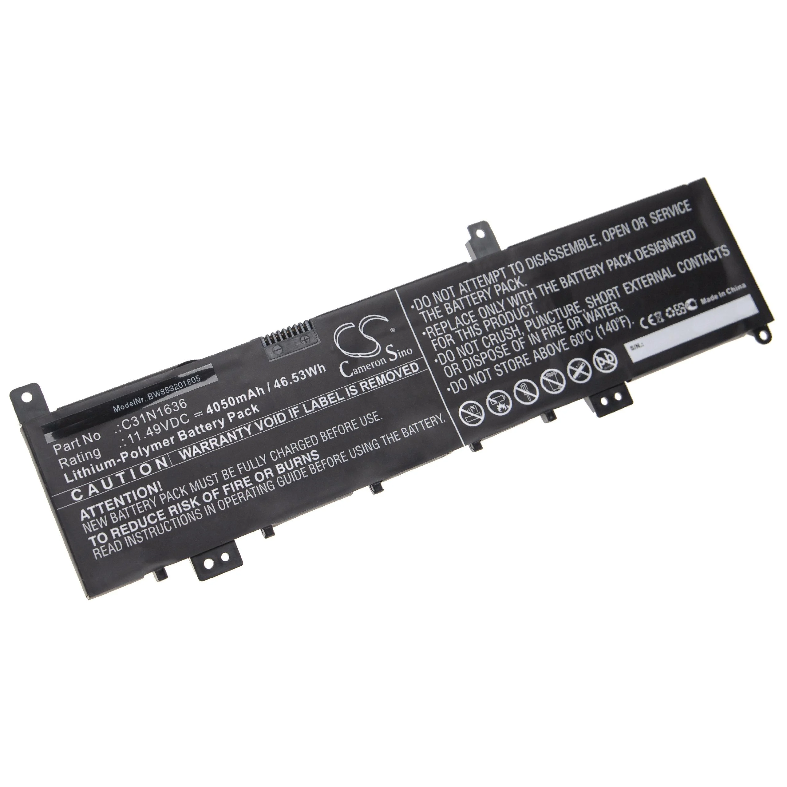 Batterie remplace Asus 0B200-02580000 pour ordinateur portable Asus- 4050mAh 11,49V Li-polymère