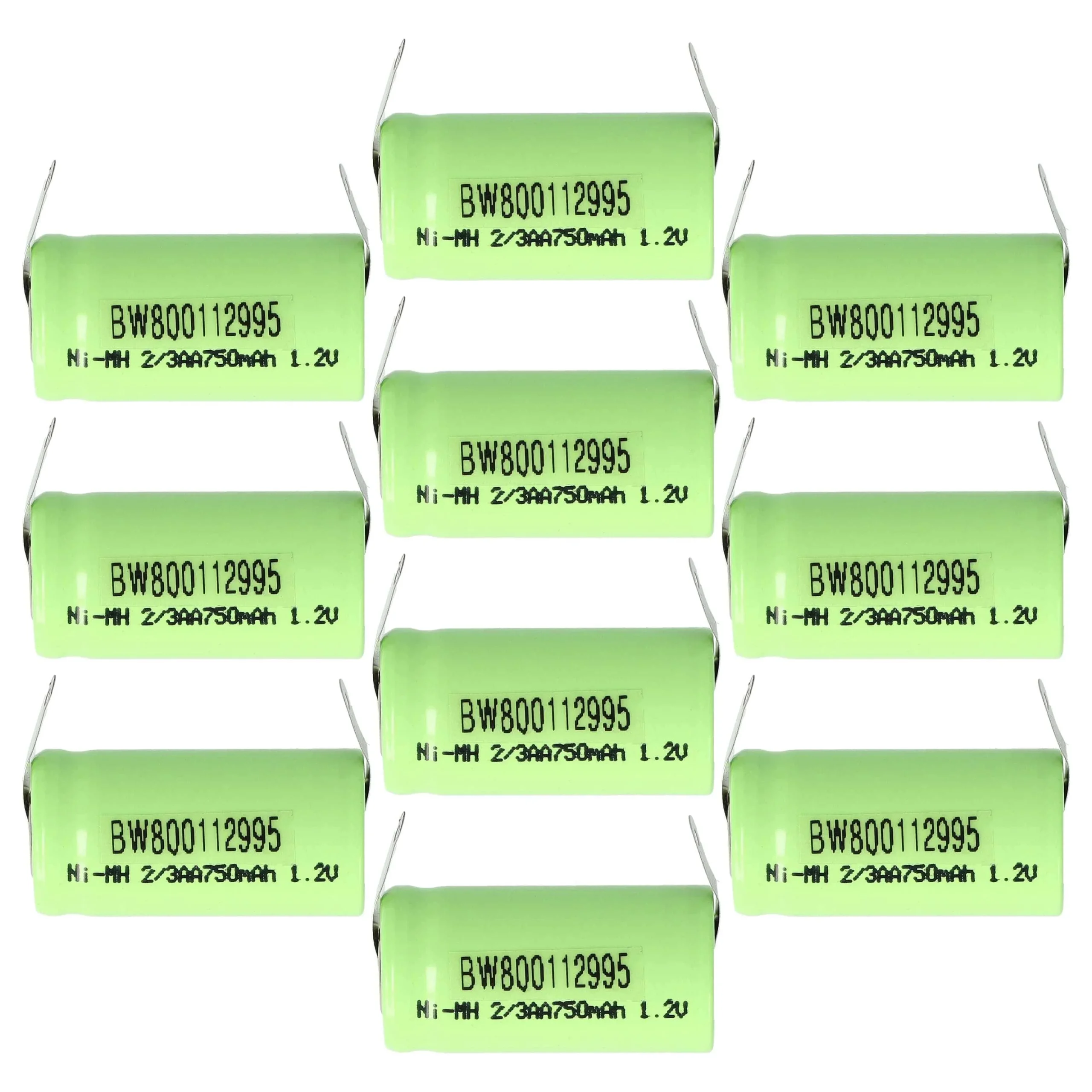 Batterie (10 pcs.) remplace 2/3AA modèle radio-télécommandé - 750mAh 1,2V NiMH
