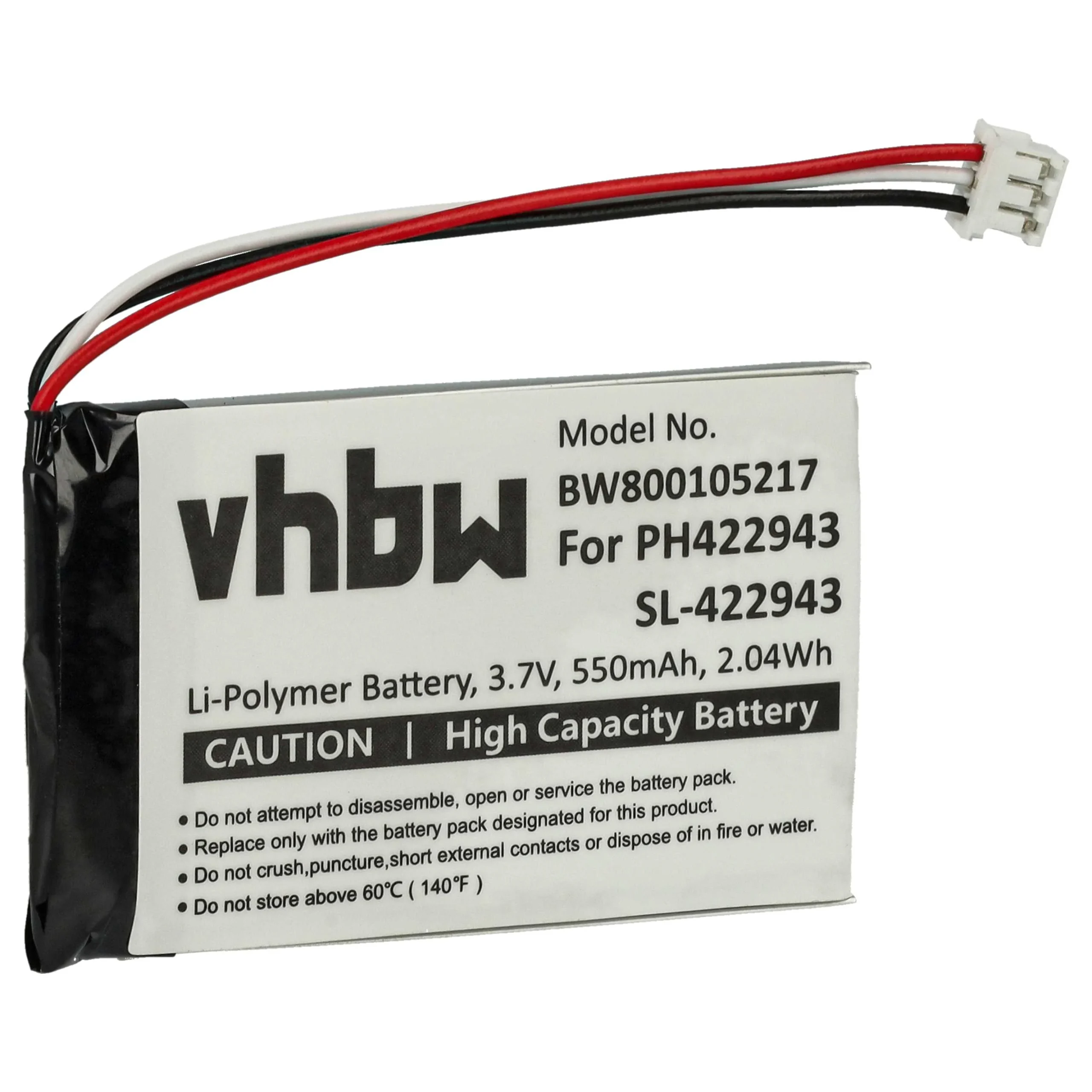 Batterie remplace Philips PH422943 pour téléphone Philips - 550mAh 3,7V Li-ion