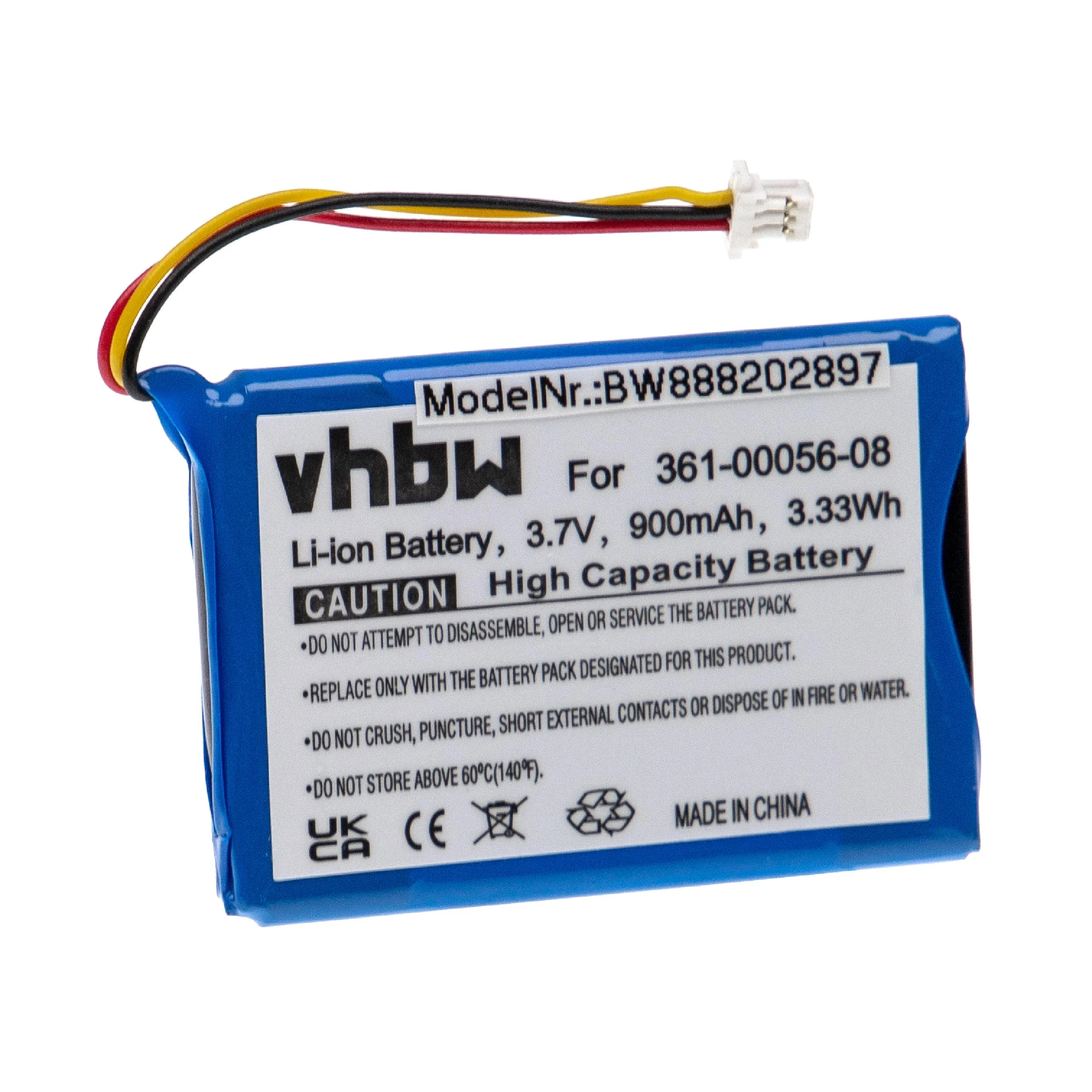 Batterie remplace Garmin 1ICP5/34/45, 1ICP4/34/5 pour navigation GPS Mitac Mio - 900mAh 3,7V Li-ion