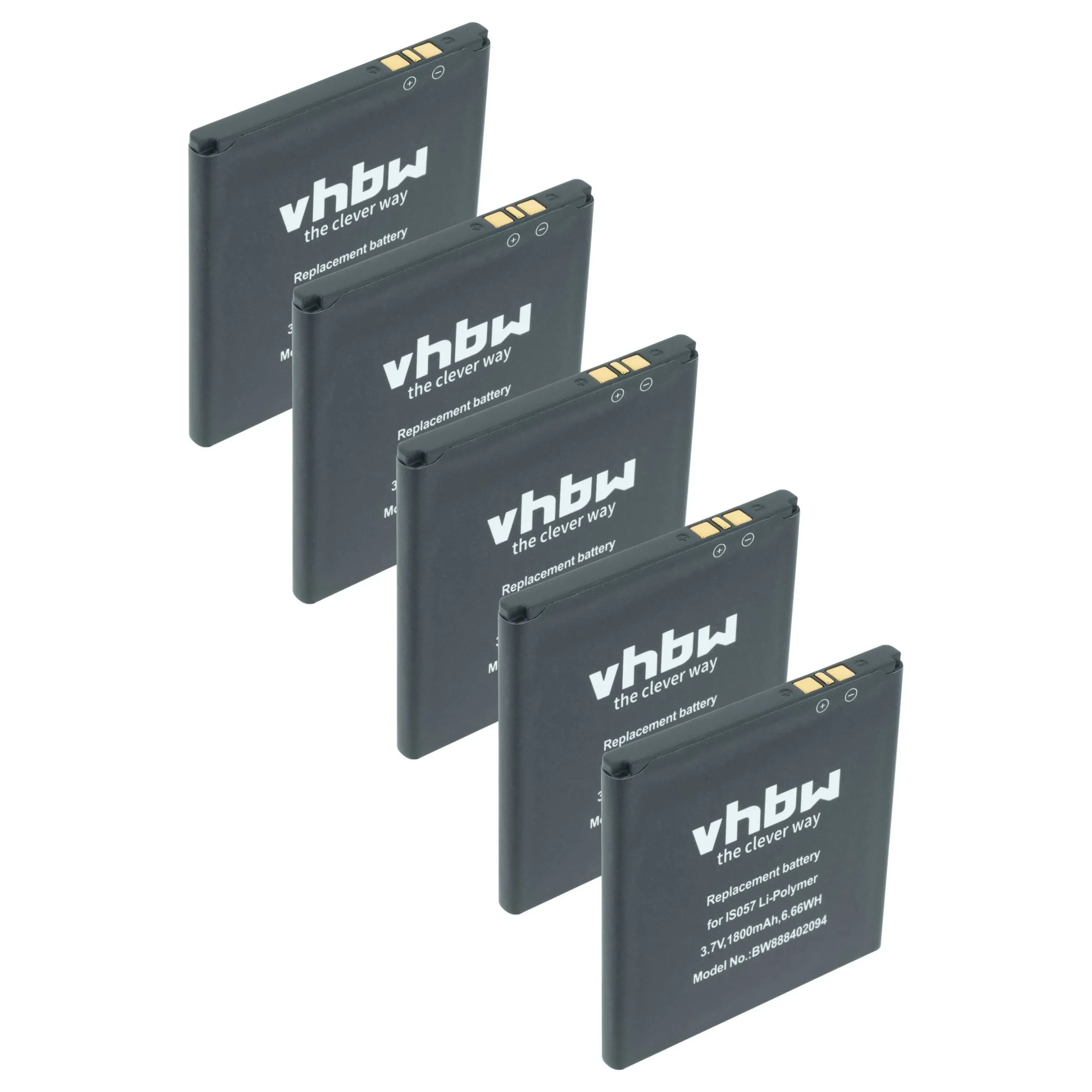 5x Batteries remplace Pax IS057 pour scanner de code-barre Angelcare - 1800mAh 3,7V