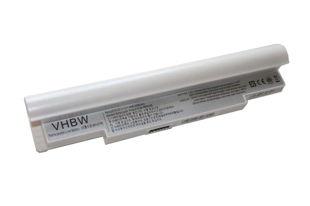 Batterie remplace Samsung AA-PB8NC6B, AA-PB8NC6M pour ordinateur portable Samsung- 4400mAh 11,1V Li-ion, blanc