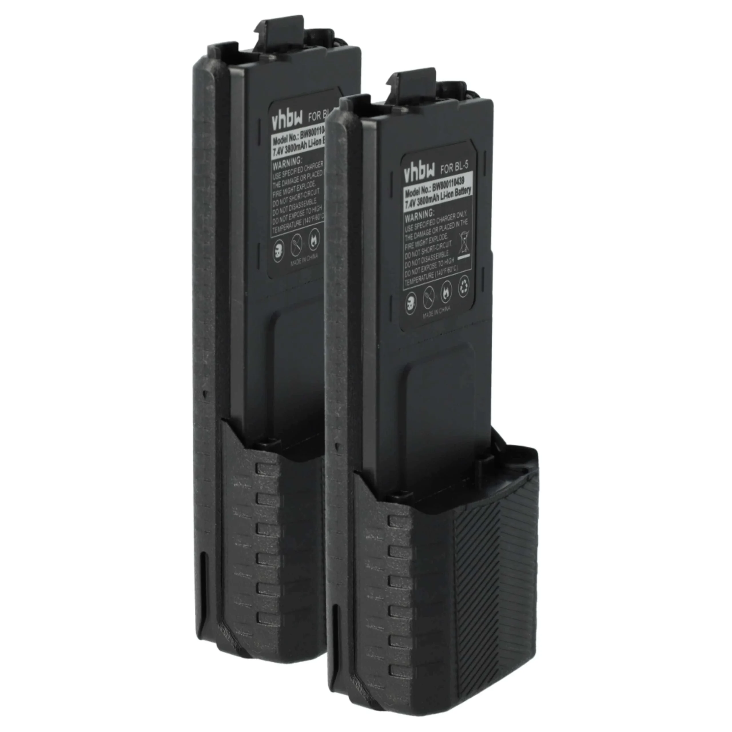 2x Batteries remplace Baofeng BL-5 pour radio talkie-walkie TYT- 3800mAh 7,4V Li-ion