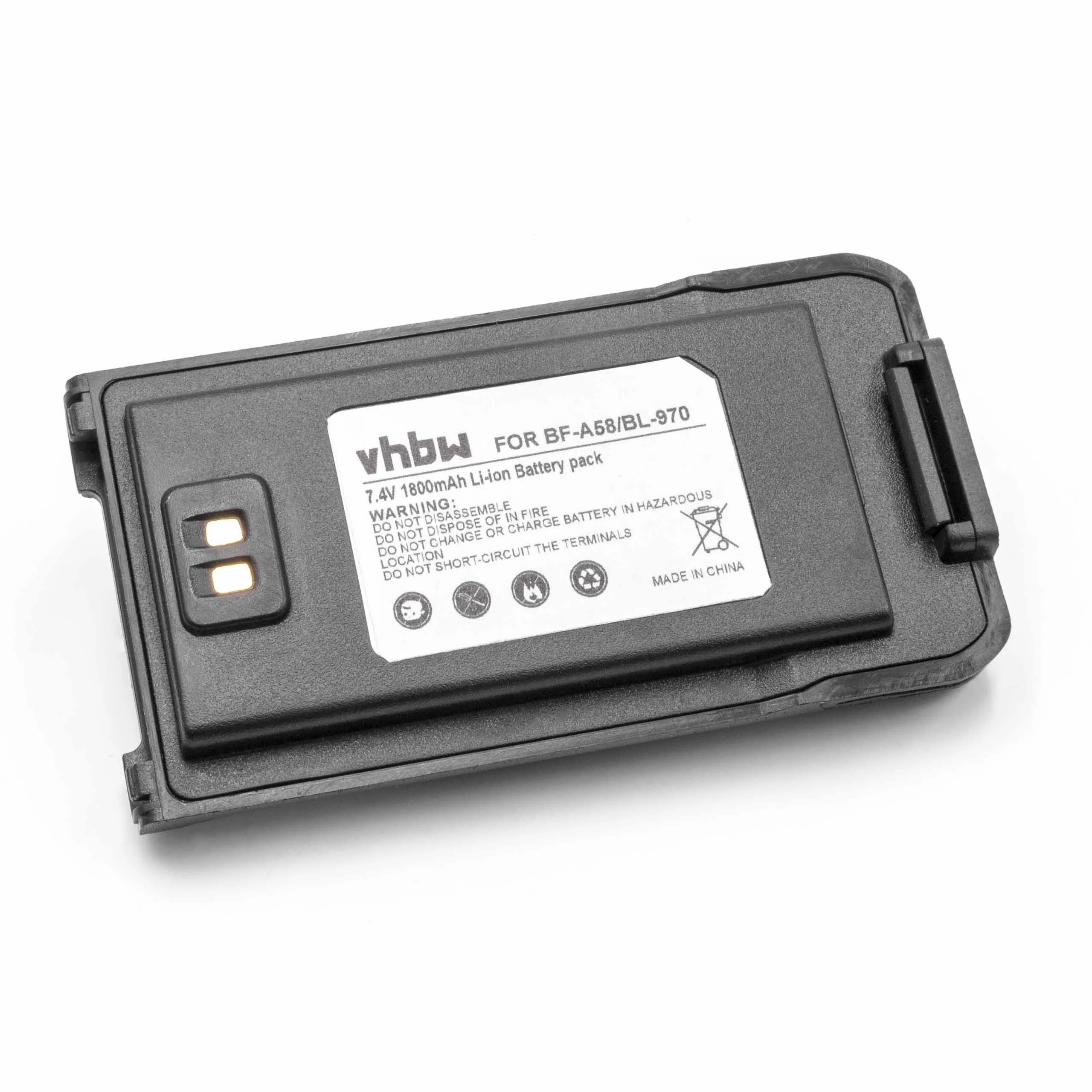 Batterie remplace Baofeng BF-A58, BL-970 pour radio talkie-walkie Baofeng- 1800mAh 7,4V Li-ion