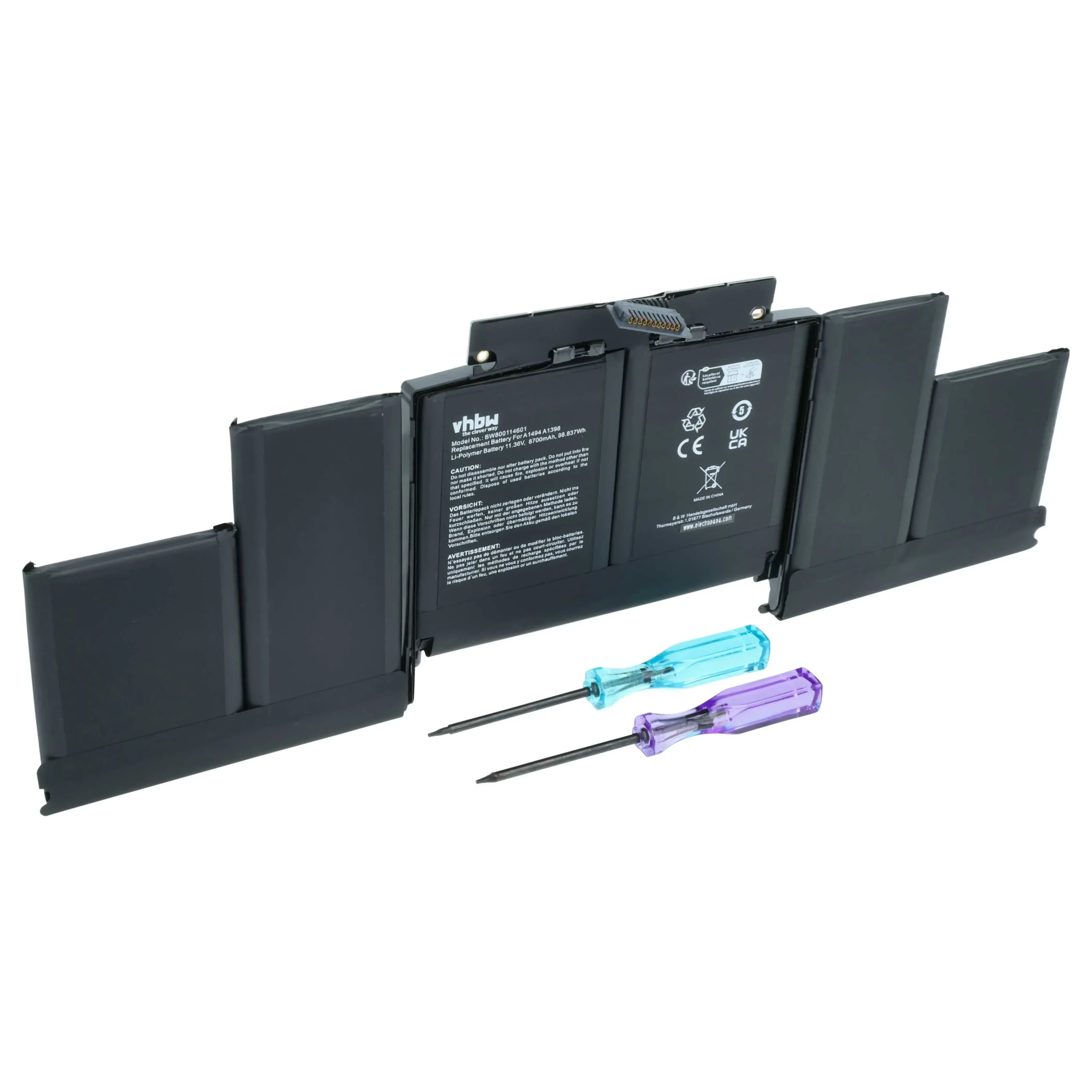 Batterie remplace Apple A1618 pour ordinateur portable Apple- 8700mAh 11,36V Li-polymère