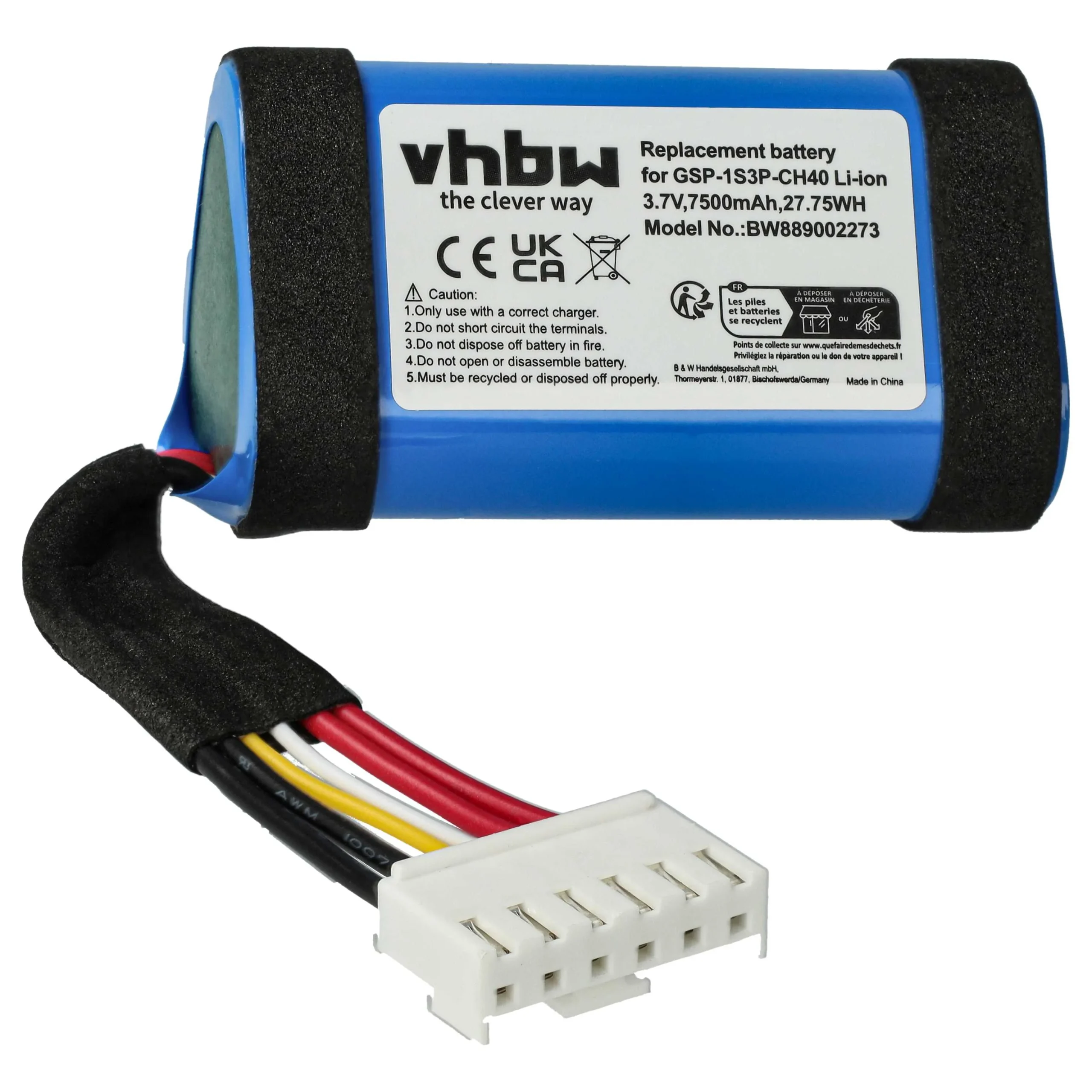 Batterie remplace JBL GSP-1S3P-CH4A, 1AA011NA, GSP-1S3P-CH40 enceinte JBL - 7500mAh 3,7V Li-ion
