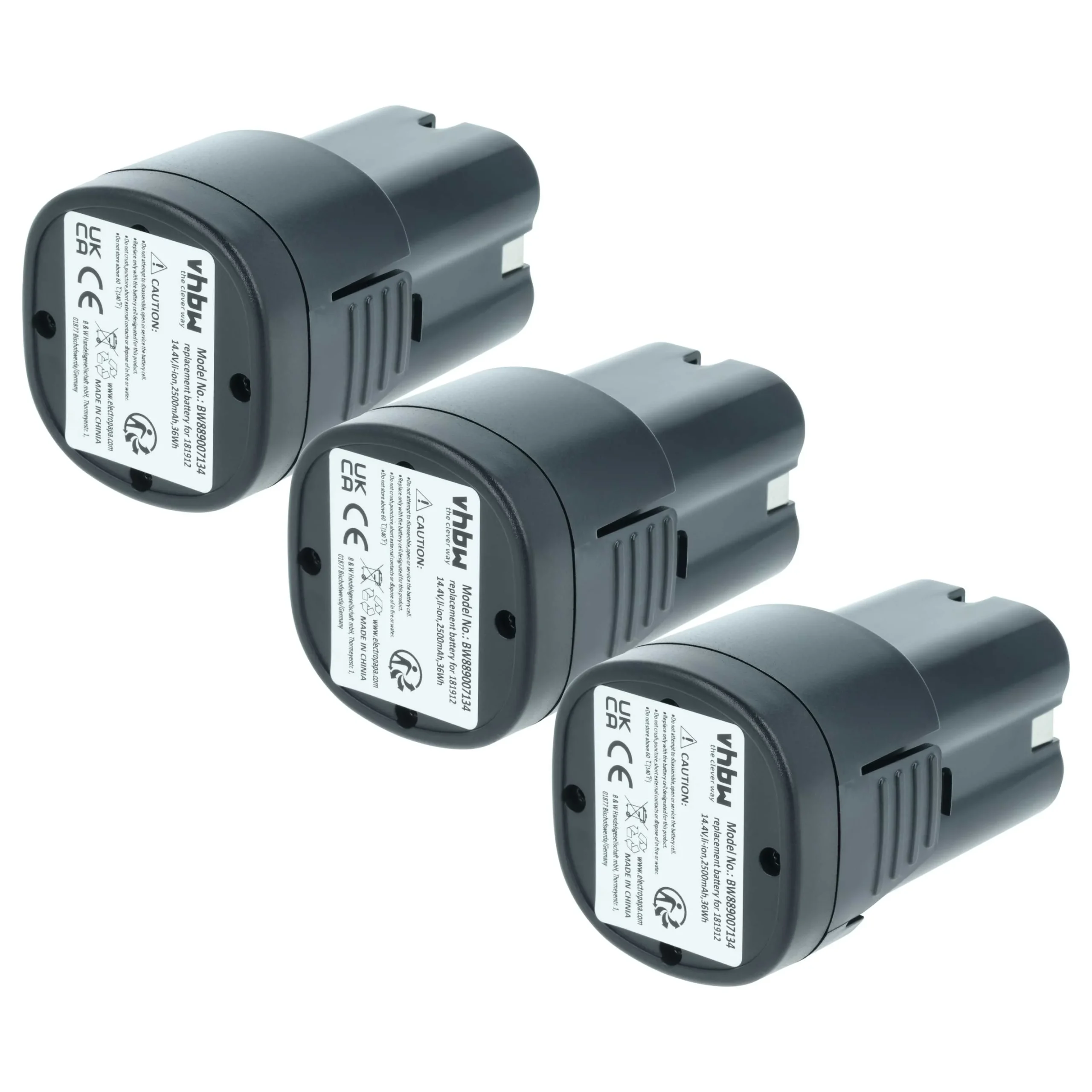 Batterie (3 pcs.) remplace Bahco BCL1B03IB tondeuse pour chien Kerbl - 2500mAh 14,4V Li-ion