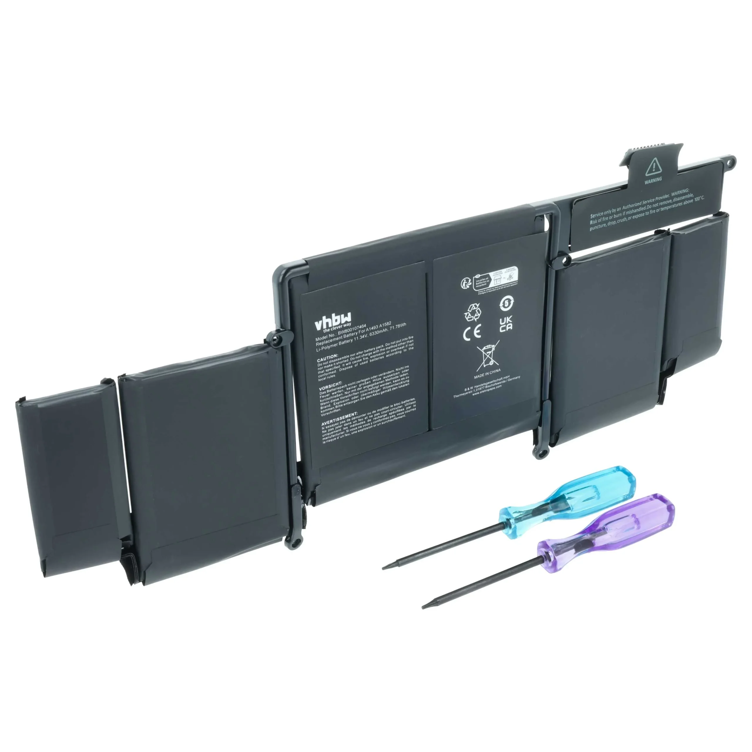 Batterie remplace Apple 020-8146, 020-8148 pour ordinateur portable Apple- 6330mAh 11,34V Li-polymère, noir