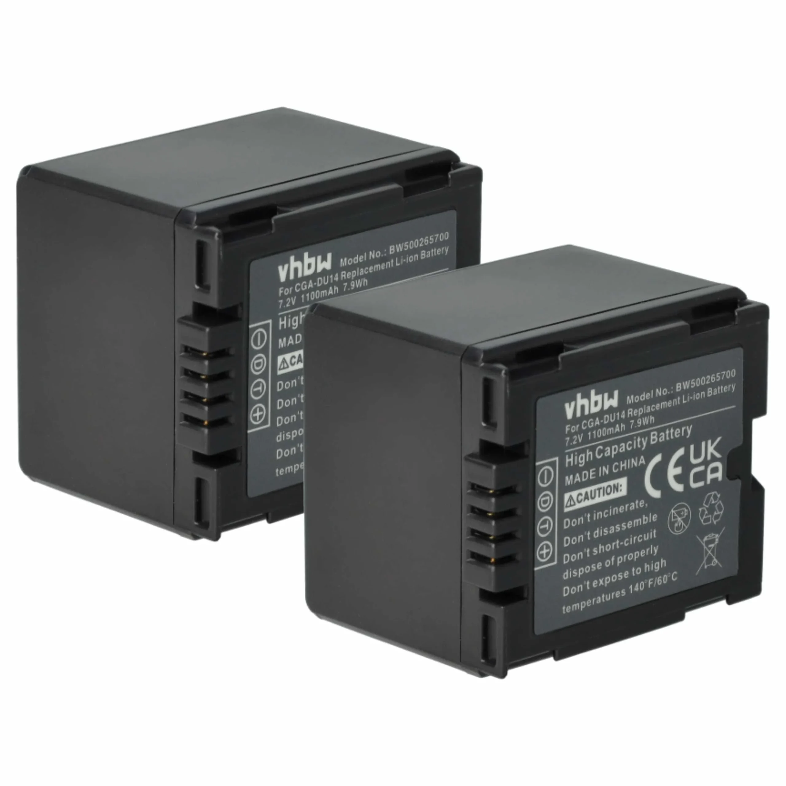 2x Batteries remplace Hitachi DZ-BP07s, DZ-BP21, DZ-BP14s pour appareil photo Hitachi- 1100mAh 7,2V Li-ion