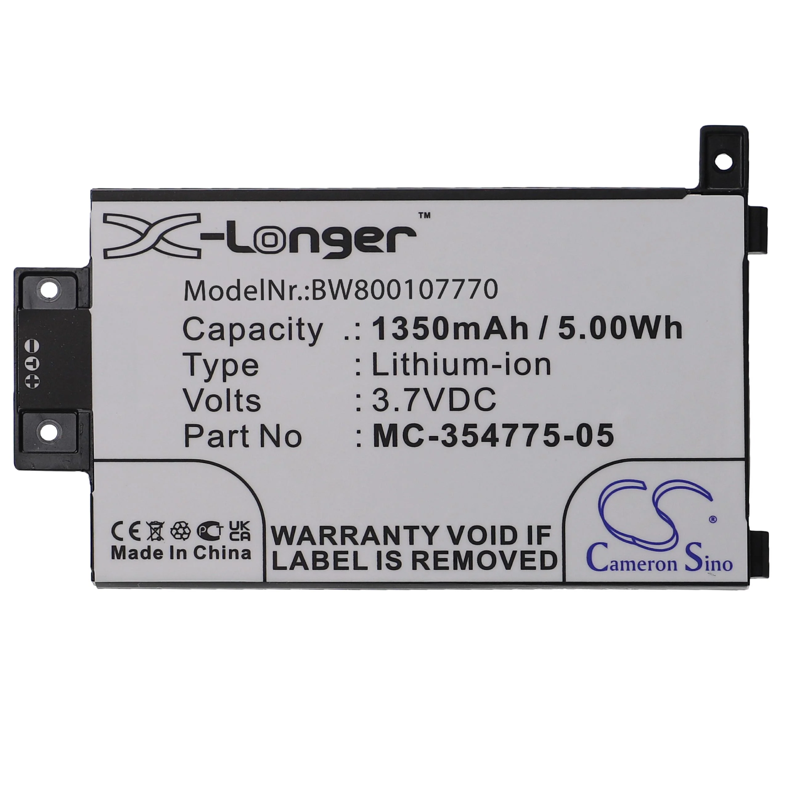 Batterie remplace Amazon S13-R1-D, MC-354775-05, S13-R1-S, 58-000049 liseuse ebook - 1350mAh 3,7V Li-ion