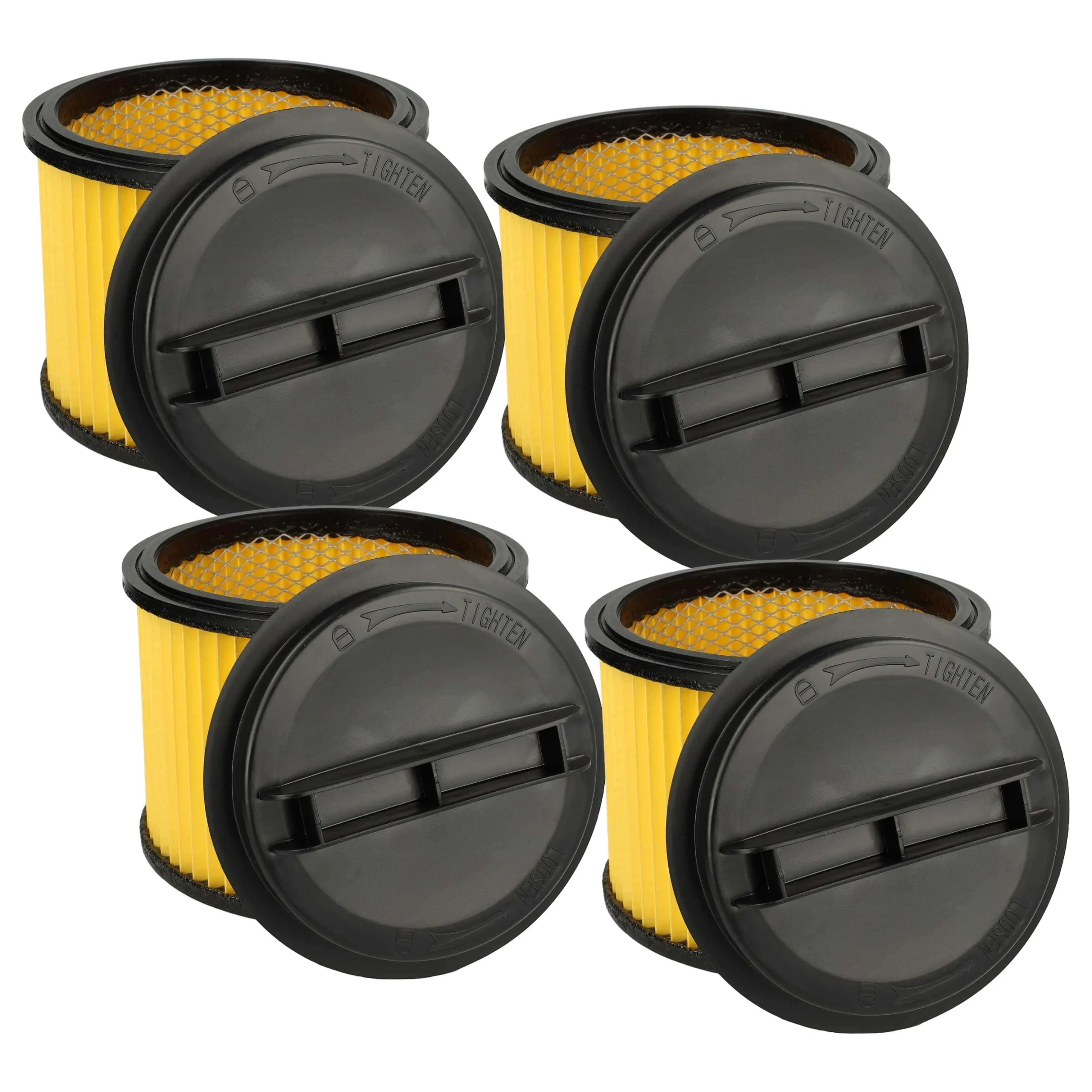 4x Filtre remplace Einhell 23.424.25, 23.421.75, 23.421.67 pour aspirateur Ozito - filtre plissé, noir / jaune