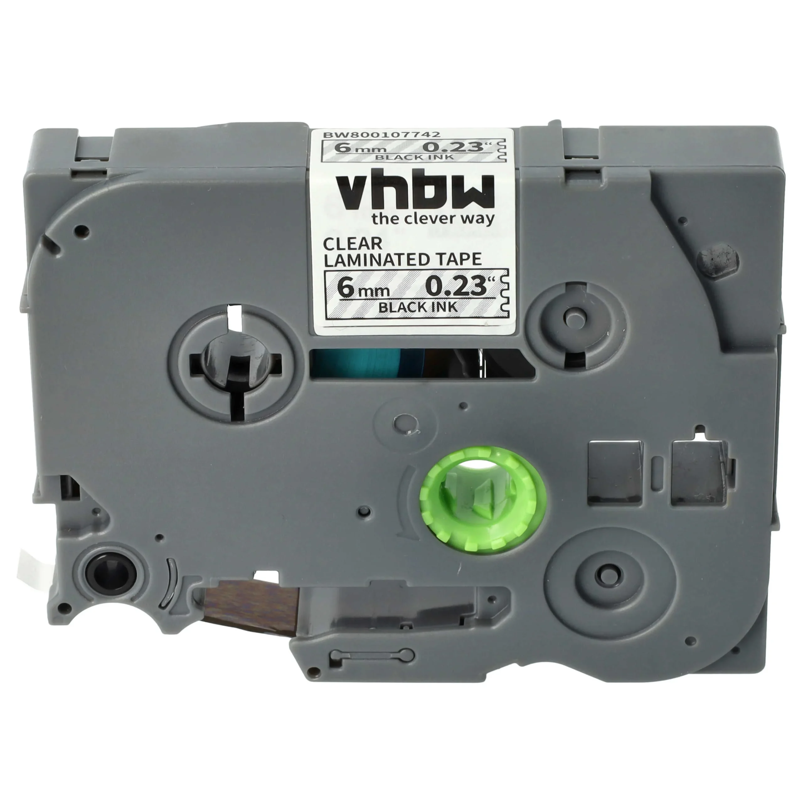 Cassette à ruban remplace Brother TZE-111 - 6mm lettrage Noir ruban Transparent, plastique