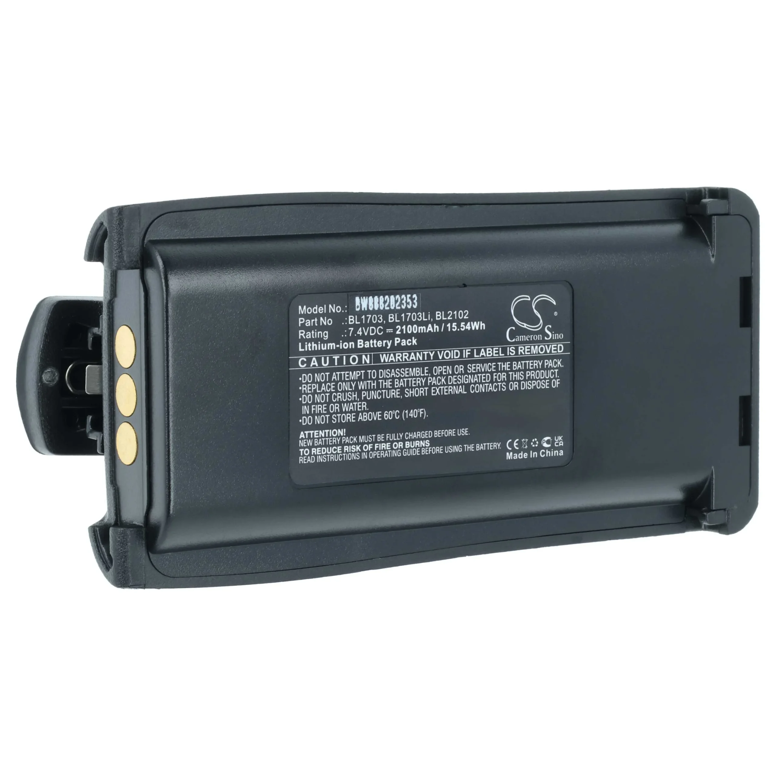 Batterie remplace Hyt BL1703Li, BL1703, BH1801 pour radio talkie-walkie Hyt / Hytera- 2100mAh 7,4V Li-ion