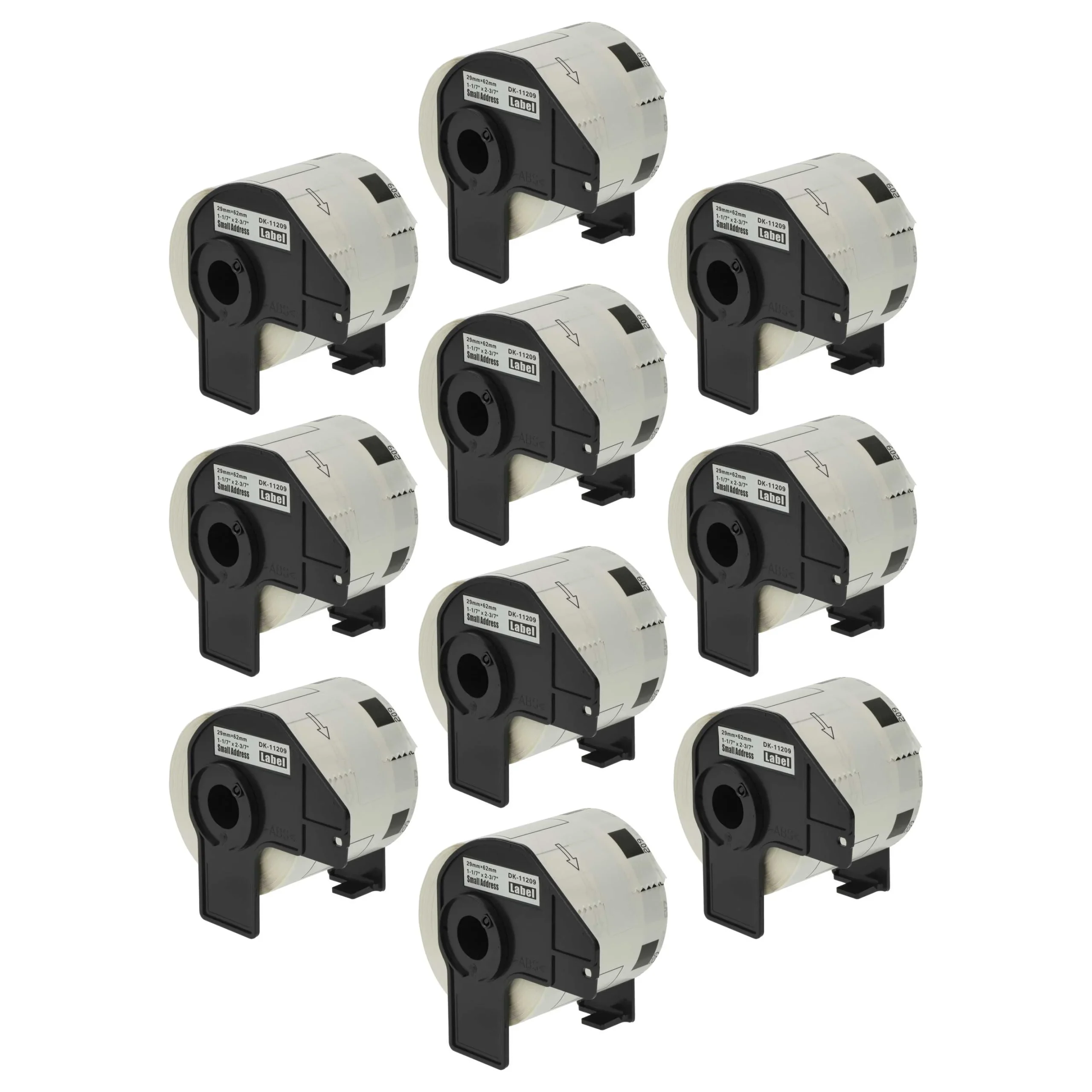 10x Étiquette remplacent Brother DK-11209 pour imprimante étiqueteuse - premium 62mm x 29mm + support