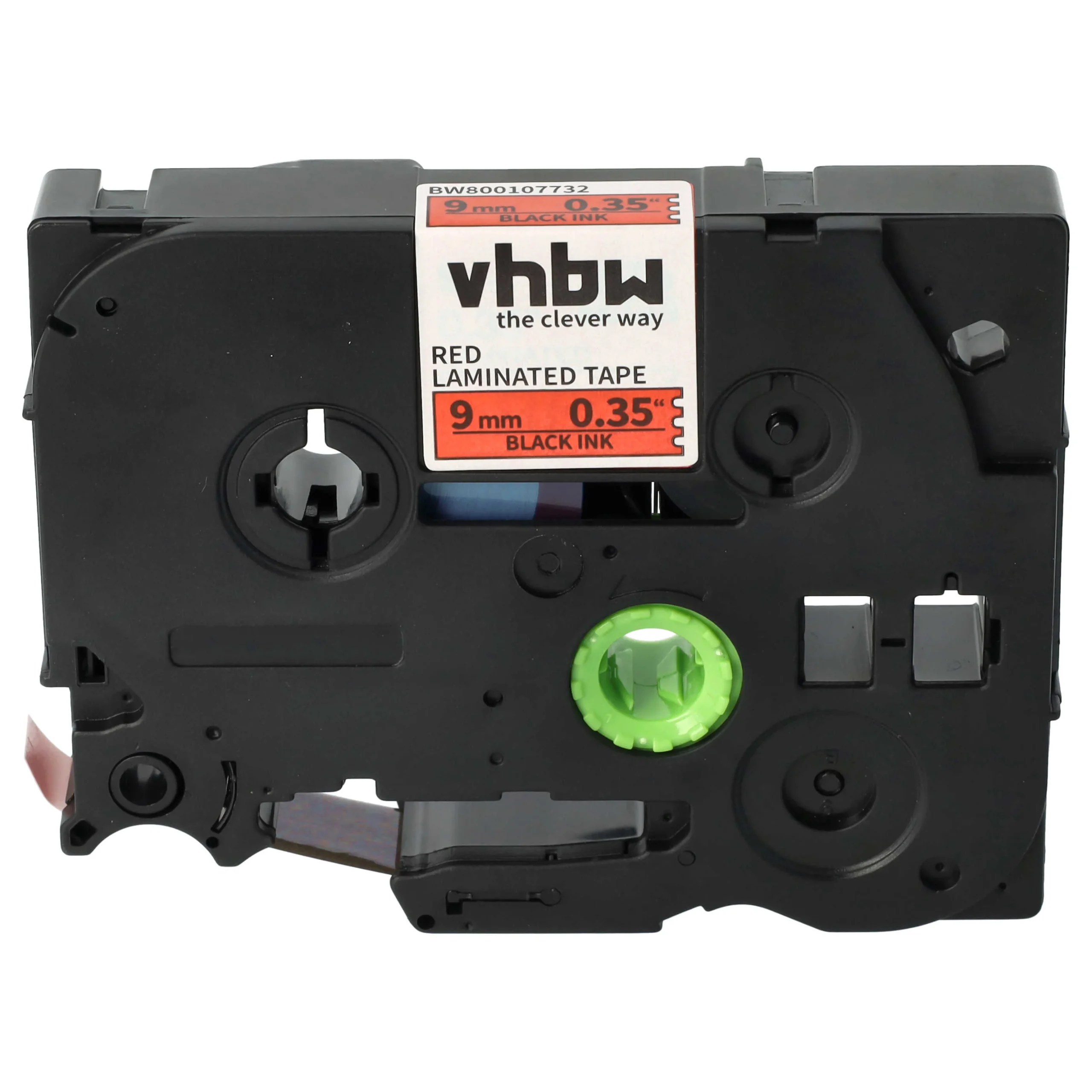 Cassette à ruban remplace Brother TZE-421 - 9mm lettrage Noir ruban Rouge, plastique