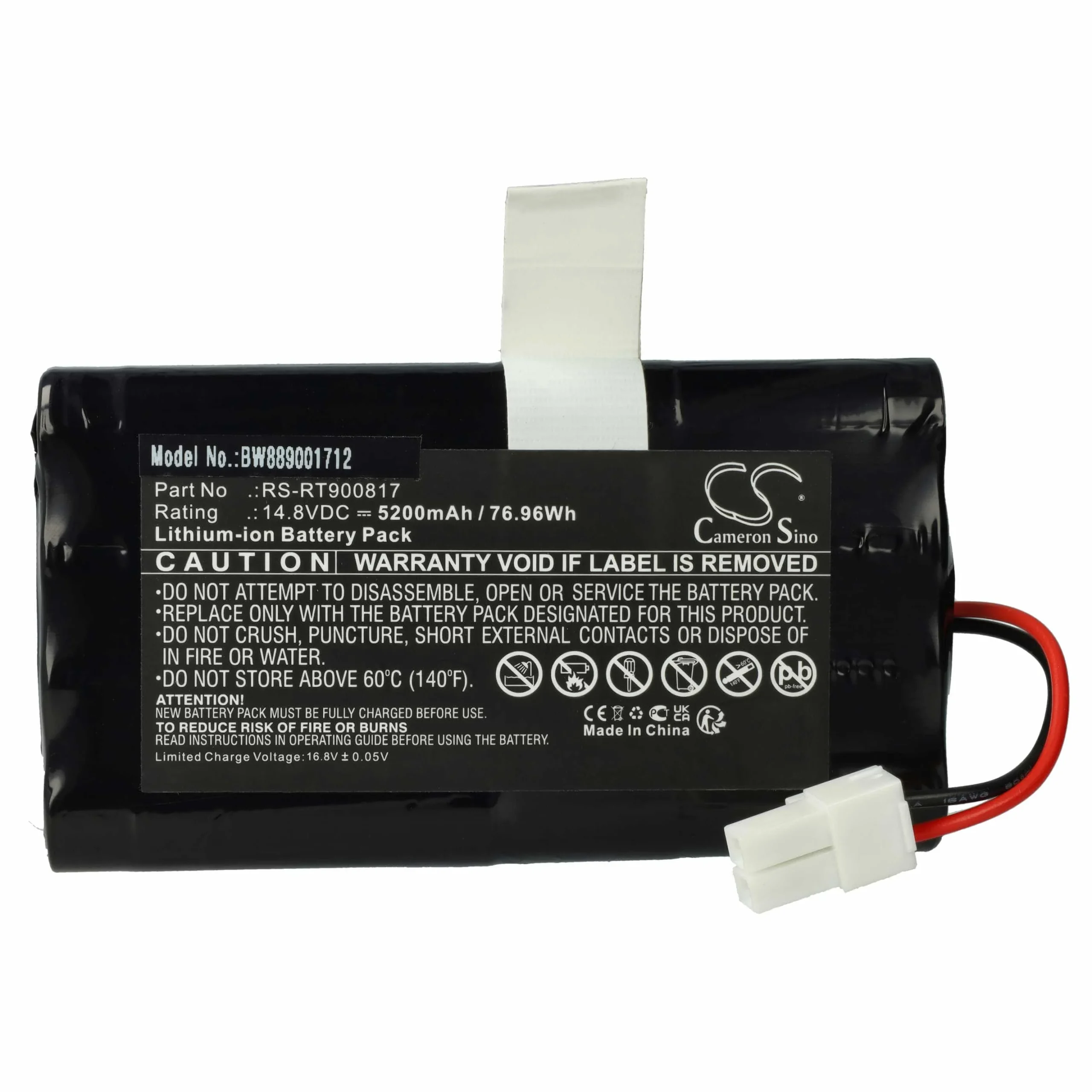 Batterie remplace Rowenta RS-RT900817 pour robot aspirateur Rowenta - 5200mAh 14,8V Li-ion