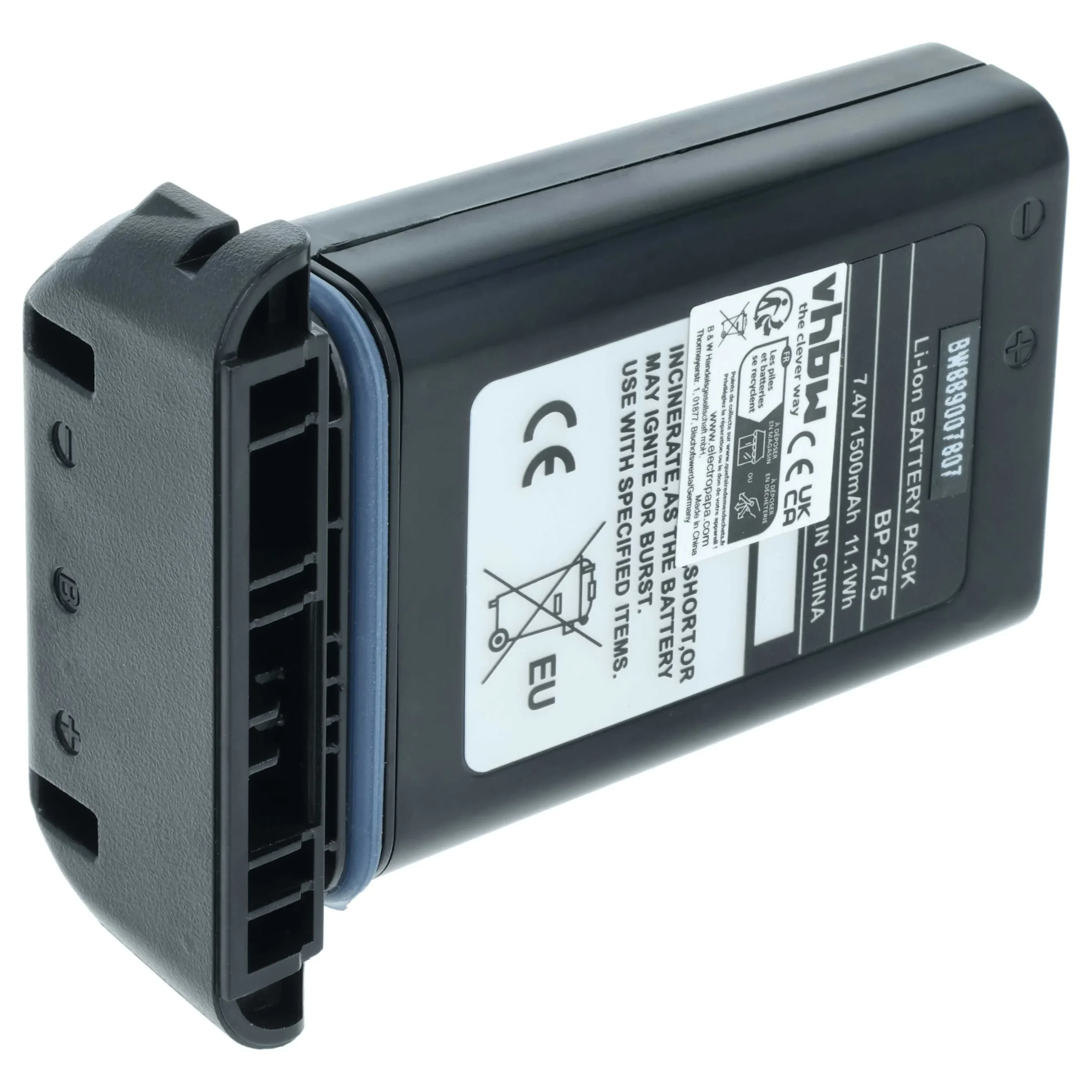 Batterie remplace Icom BP-275 pour radio talkie-walkie Icom- 1500mAh 7,4V Li-ion