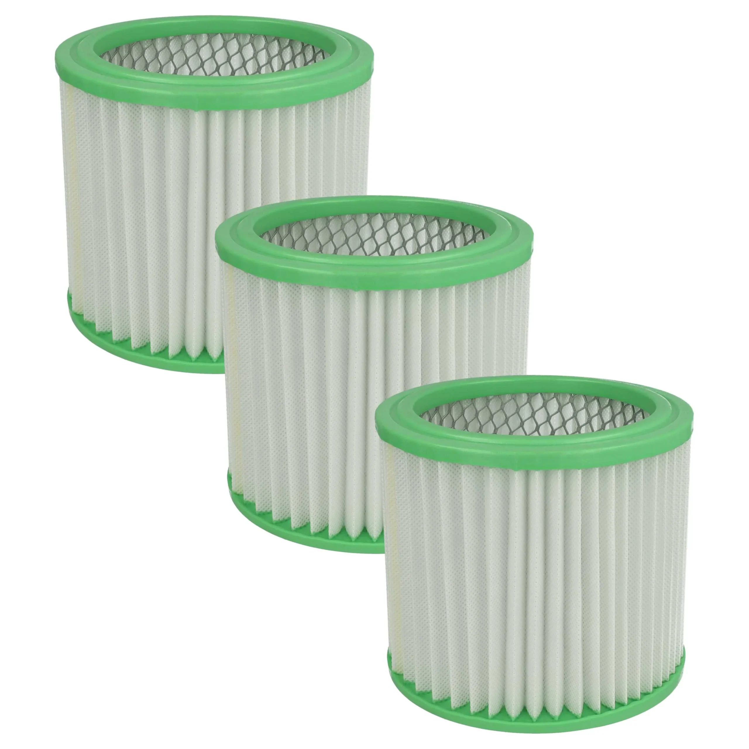 3x Filtre remplace Einhell 235163001013 pour aspirateur de cheminée Parkside - filtre plissé, blanc / vert