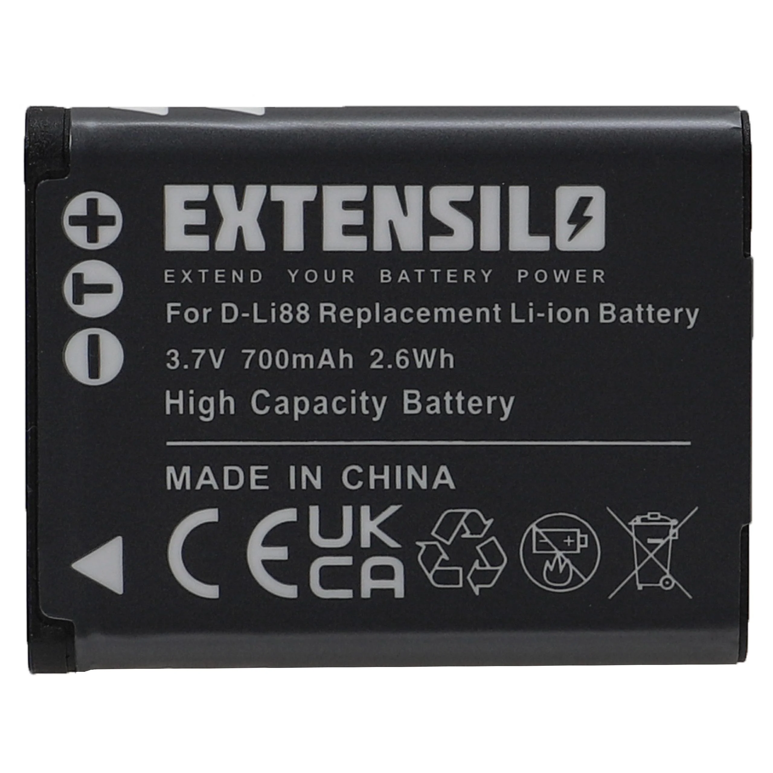 Batterie remplace Panasonic VW-VBX070E, VW-VBX070 pour appareil photo Toshiba- 700mAh 3,7V Li-ion