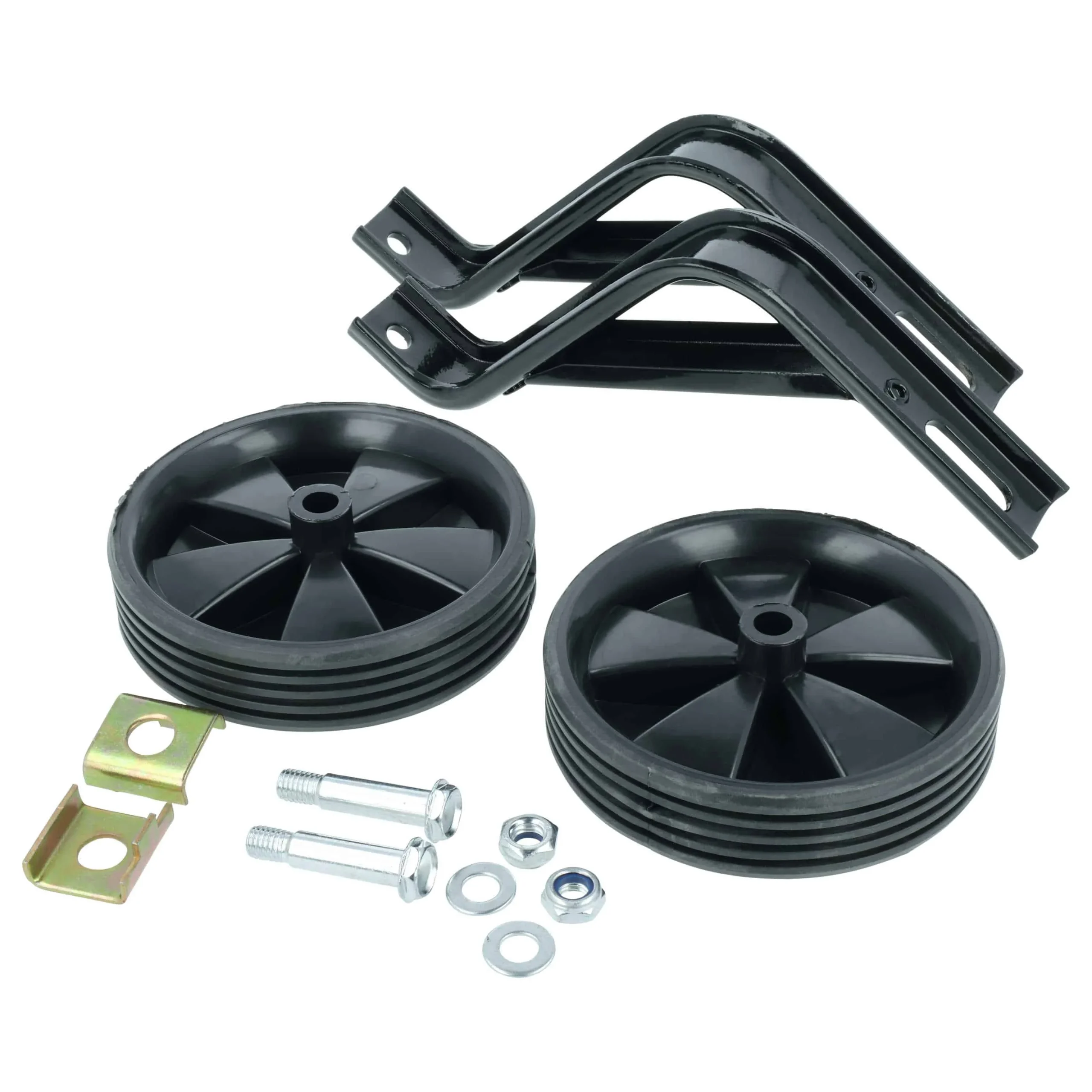 2x Roulettes stabilisatrices universelles inflexibles pour vélo enfant 16 pouces - noires