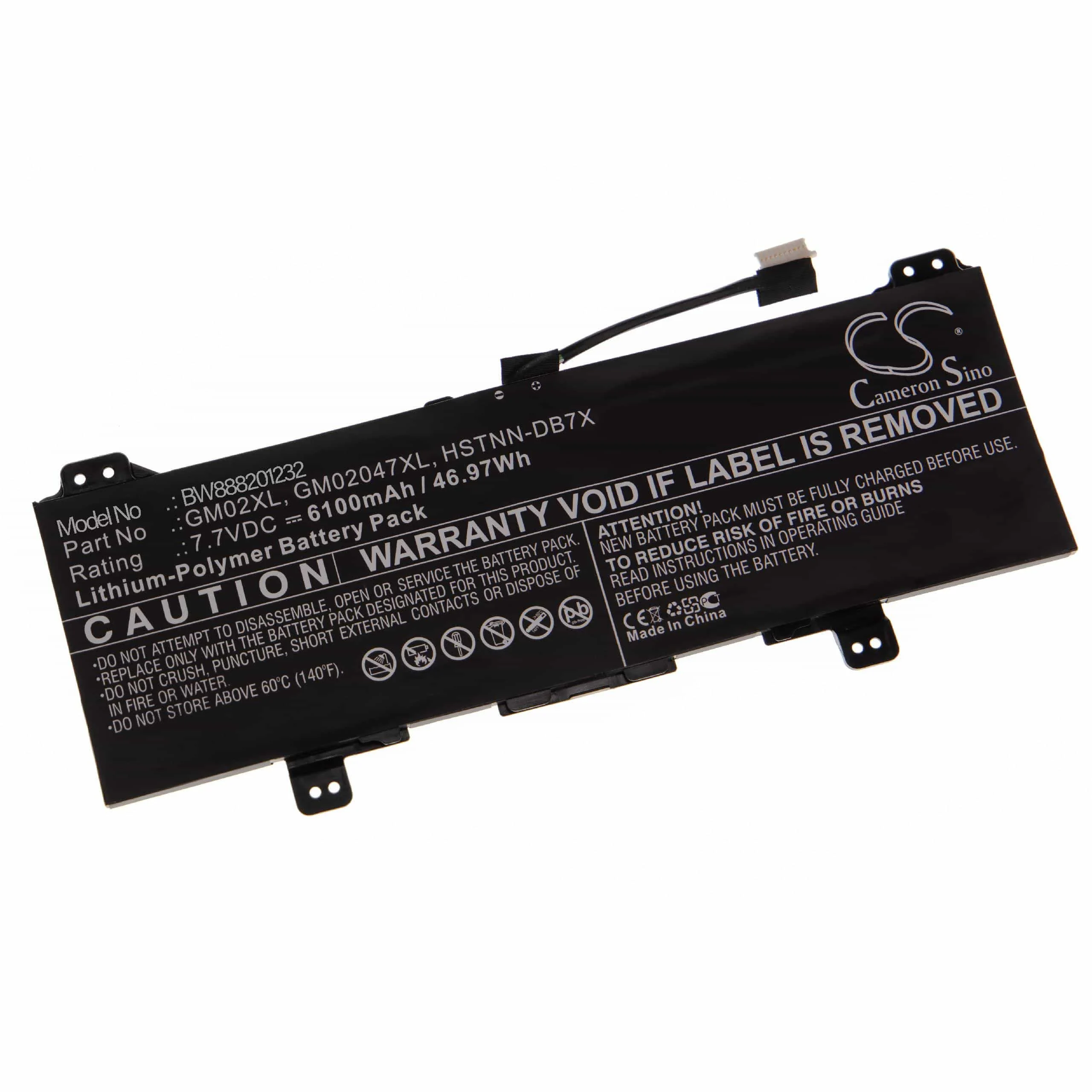 Batterie remplace HP 917679-241, 917679-271 pour ordinateur portable HP- 6100mAh 7,7V Li-polymère, noir