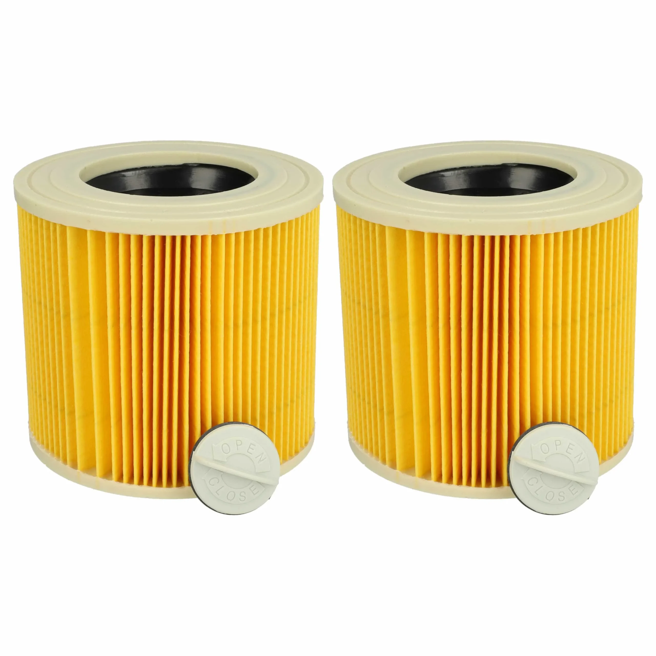 2x Filtre remplace Kärcher 2.863-303.0, 6.414-547.0 pour aspirateur Baier - Cartouche Filtre F9, jaune