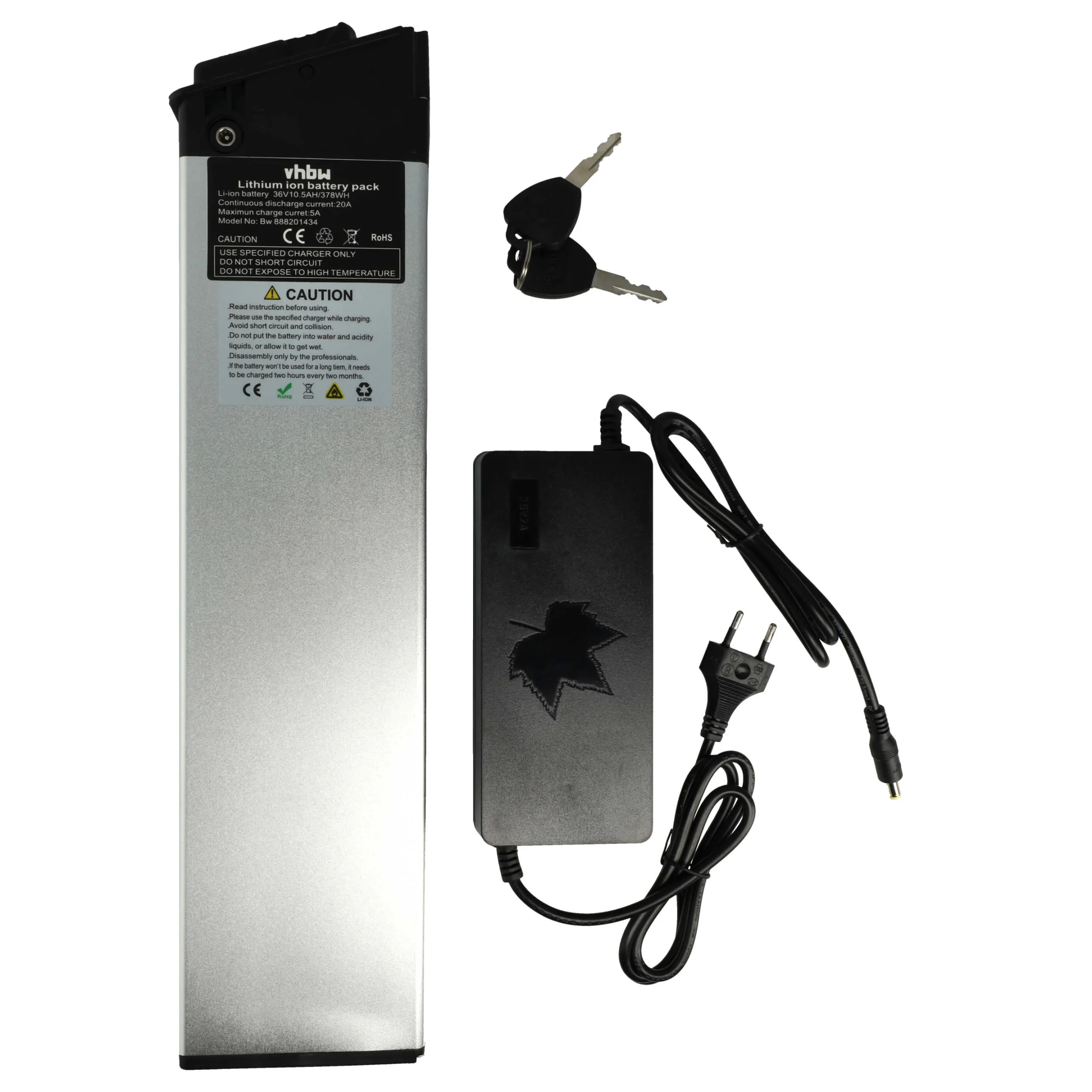 Batterie pour E-Bike LLobe FML 810, City II, City 3, CitySport 2 - 10,5Ah 36V Li-ion noir / argenté