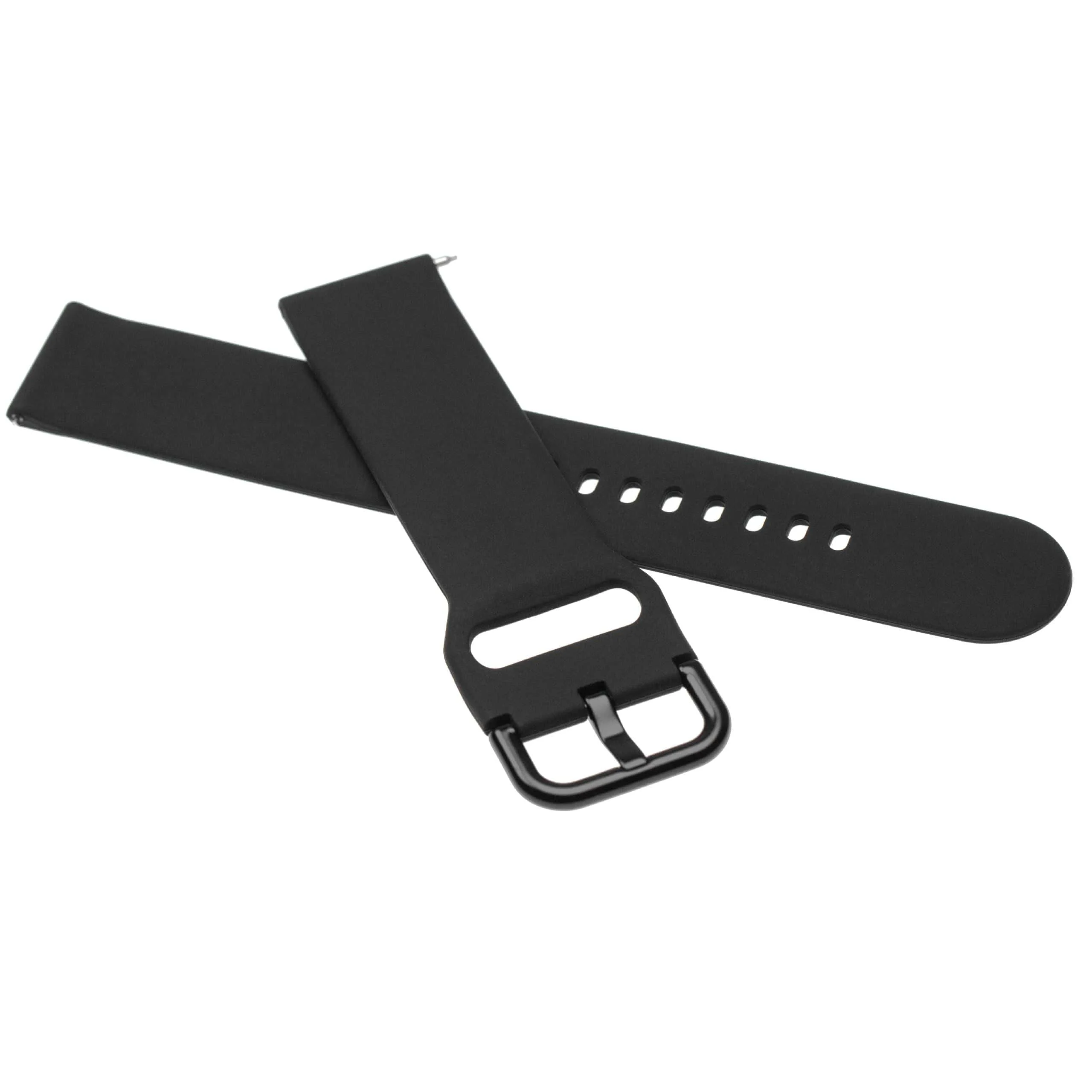 Bracelet pour montre intelligente Samsung Galaxy Watch - 13 + 8,8 cm de long, 20mm de large, silicone, noir