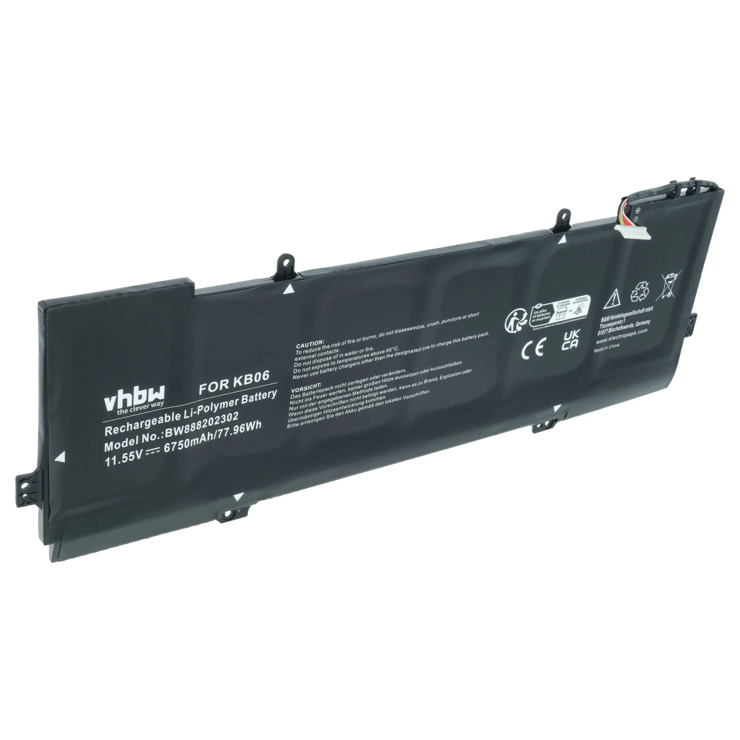 Batterie remplace HP 902401-2C1, 901307-2C1 pour ordinateur portable HP- 6750mAh 11,55V Li-polymère