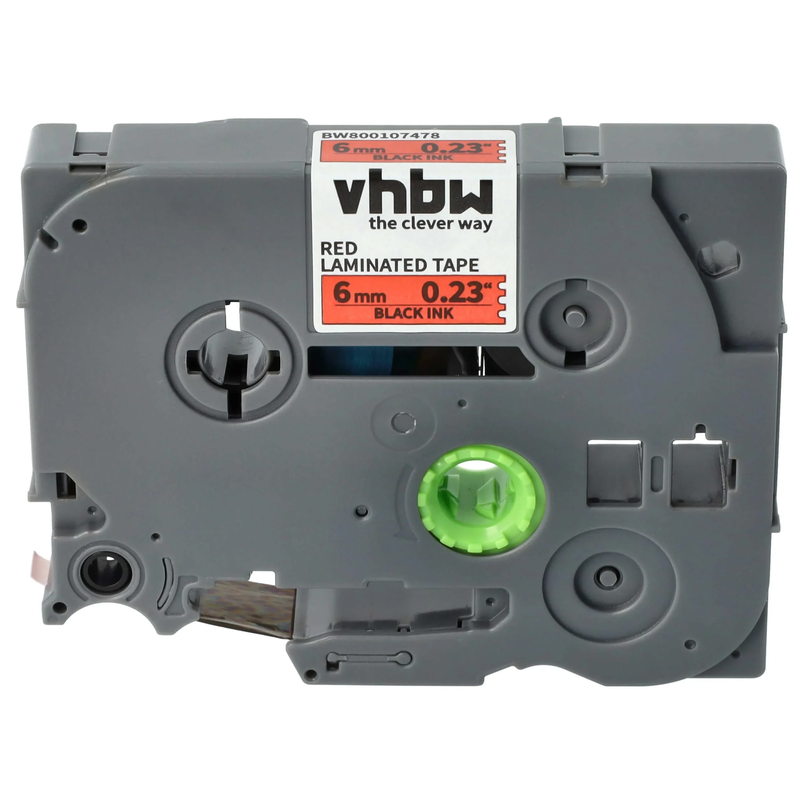 Cassette à ruban remplace Brother TZE-411, TZ-411 - 6mm lettrage Noir ruban Rouge, plastique