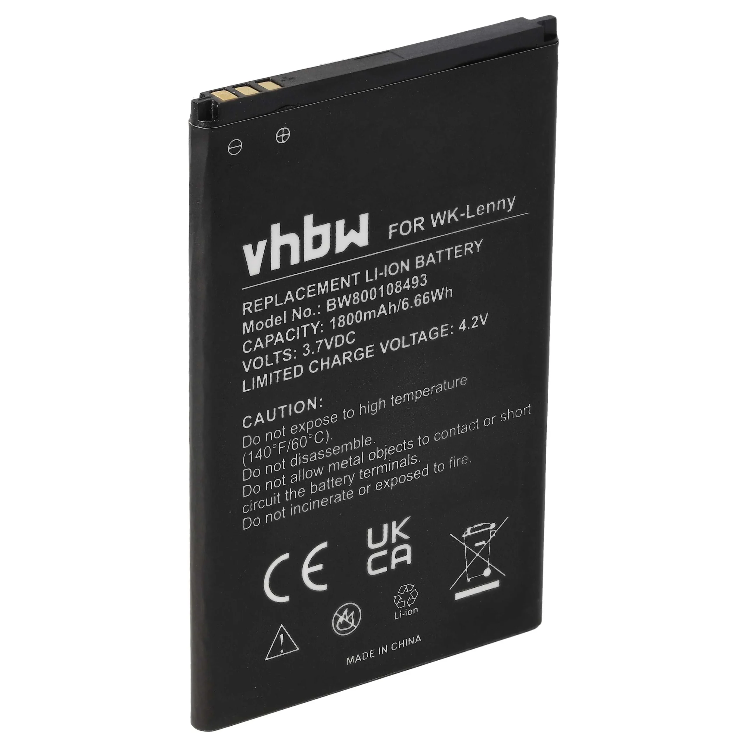 Batterie remplace Wiko 3702, 5030 téléphone portable Wiko - 1800mAh 3,7V Li-ion