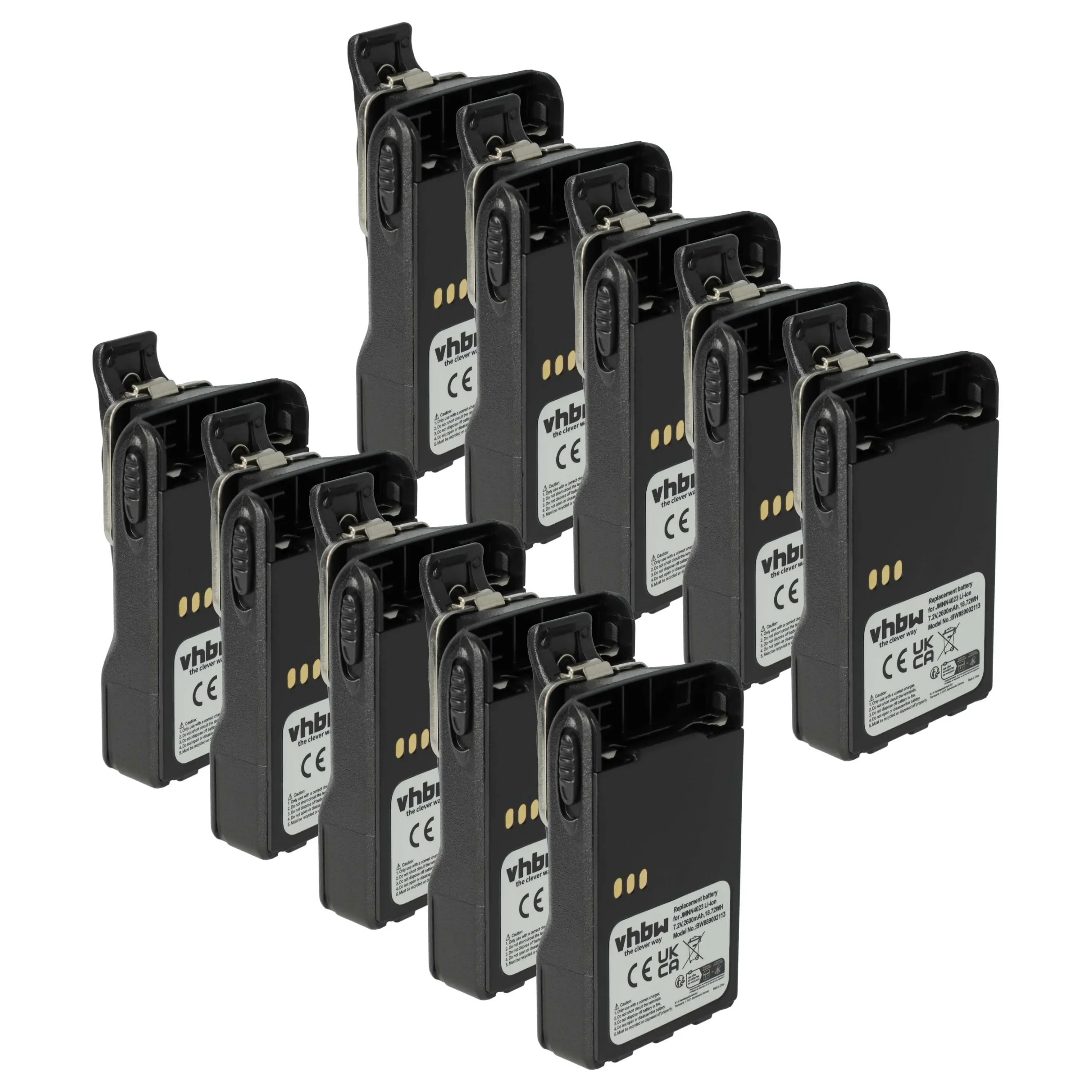 10x Batteries remplace Motorola JMNN4023BR, JMNN4023 pour radio talkie-walkie Motorola- 2600mAh 7,2V Li-ion