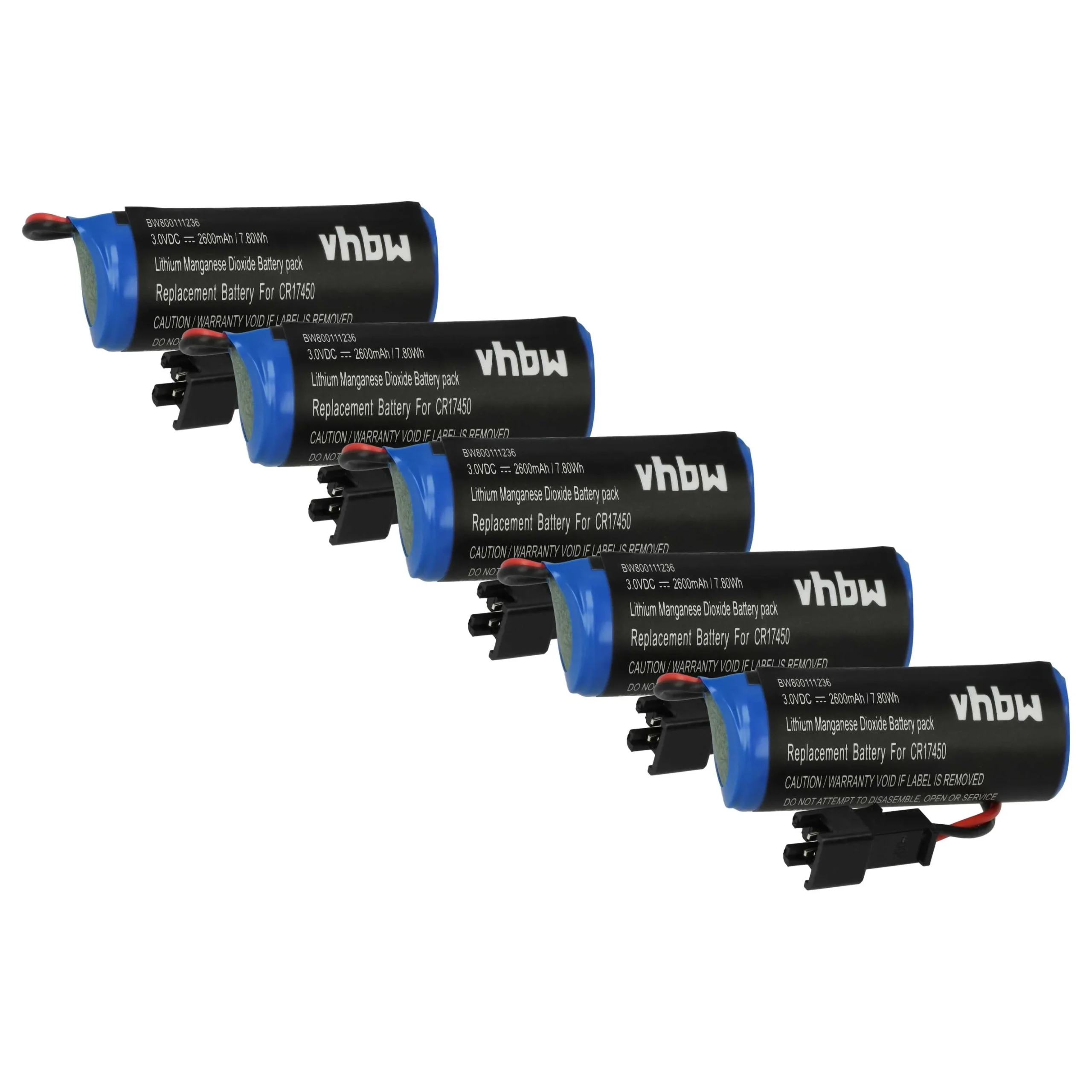 5x Batteries remplace CR17450ER, CR17450 pour PLC Programmable Logic Controller - 2600mAh 3V Li-ion