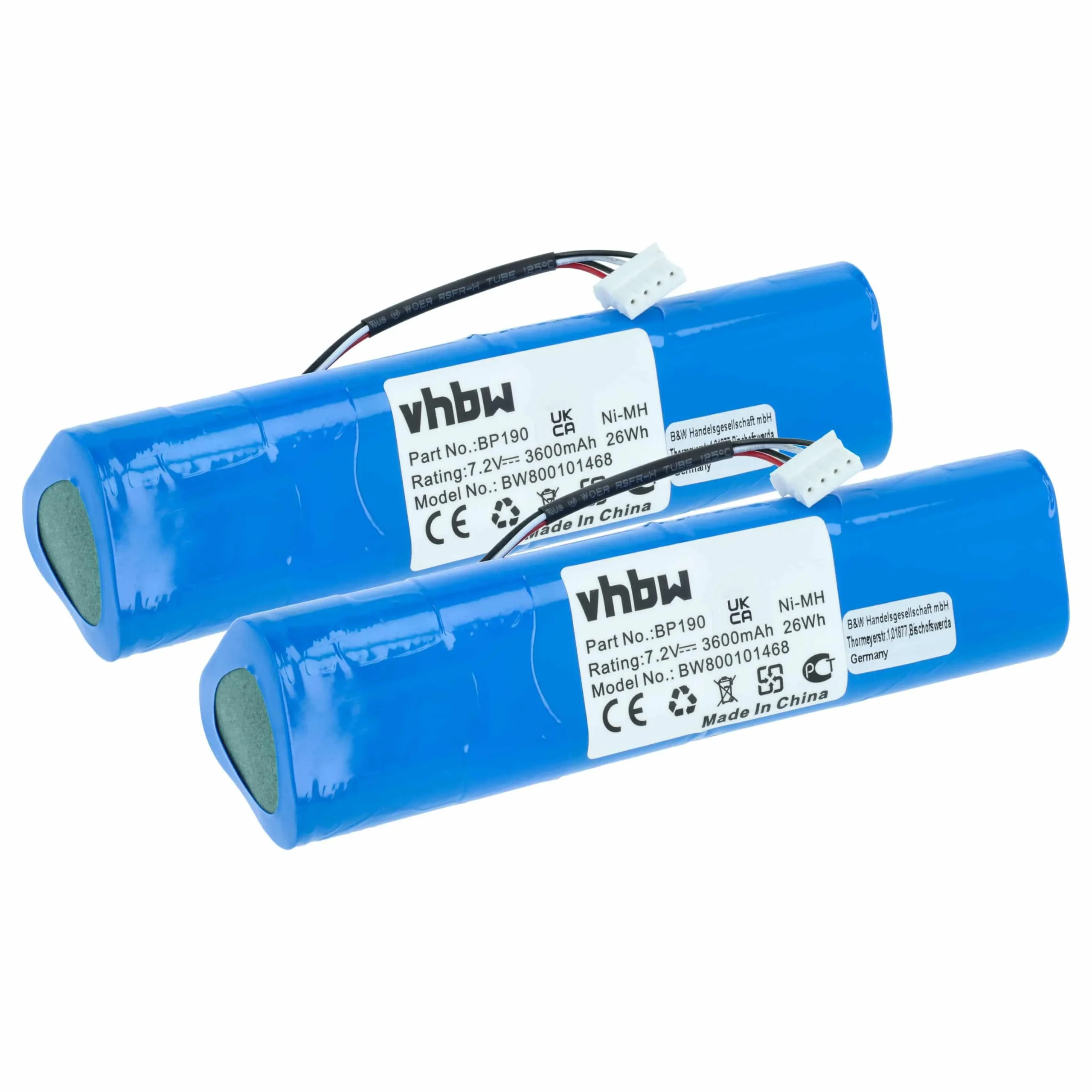 Batterie (2 pcs.) remplace Fluke B11432, BP-190, BP190 outil de mesure Fluke - 3600mAh 7,2V NiMH