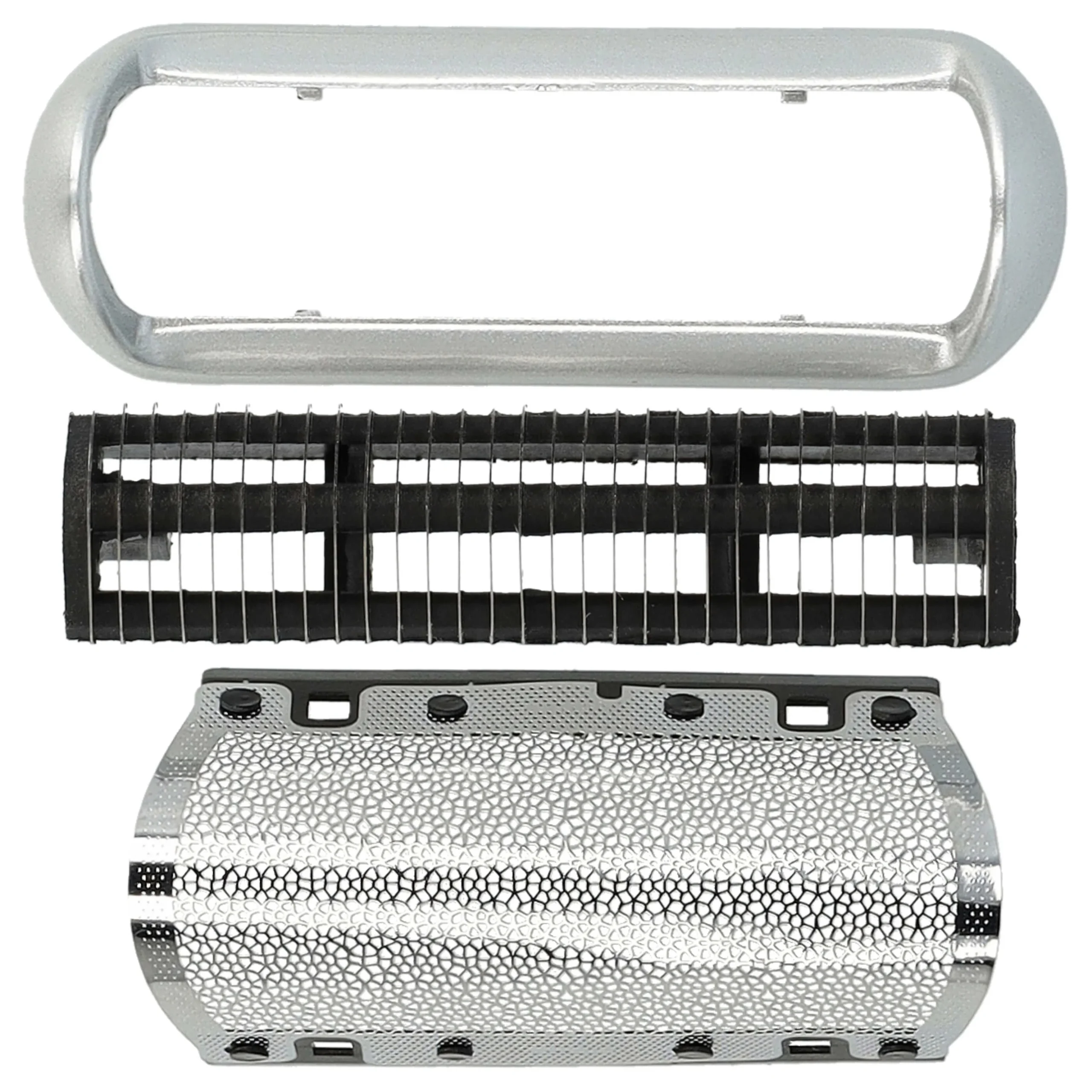 1x bloc de lames, 1x grille de rasoir avec cadre remplace Braun 5S pour - noir / argenté